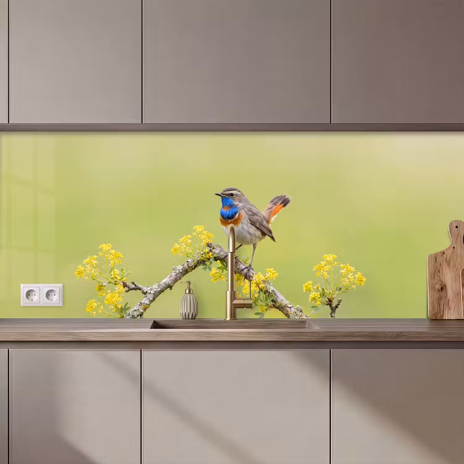 Vogel - Tak - Natuur - Kleurrijk keuken achterwand 2 middel zz_3dshopping