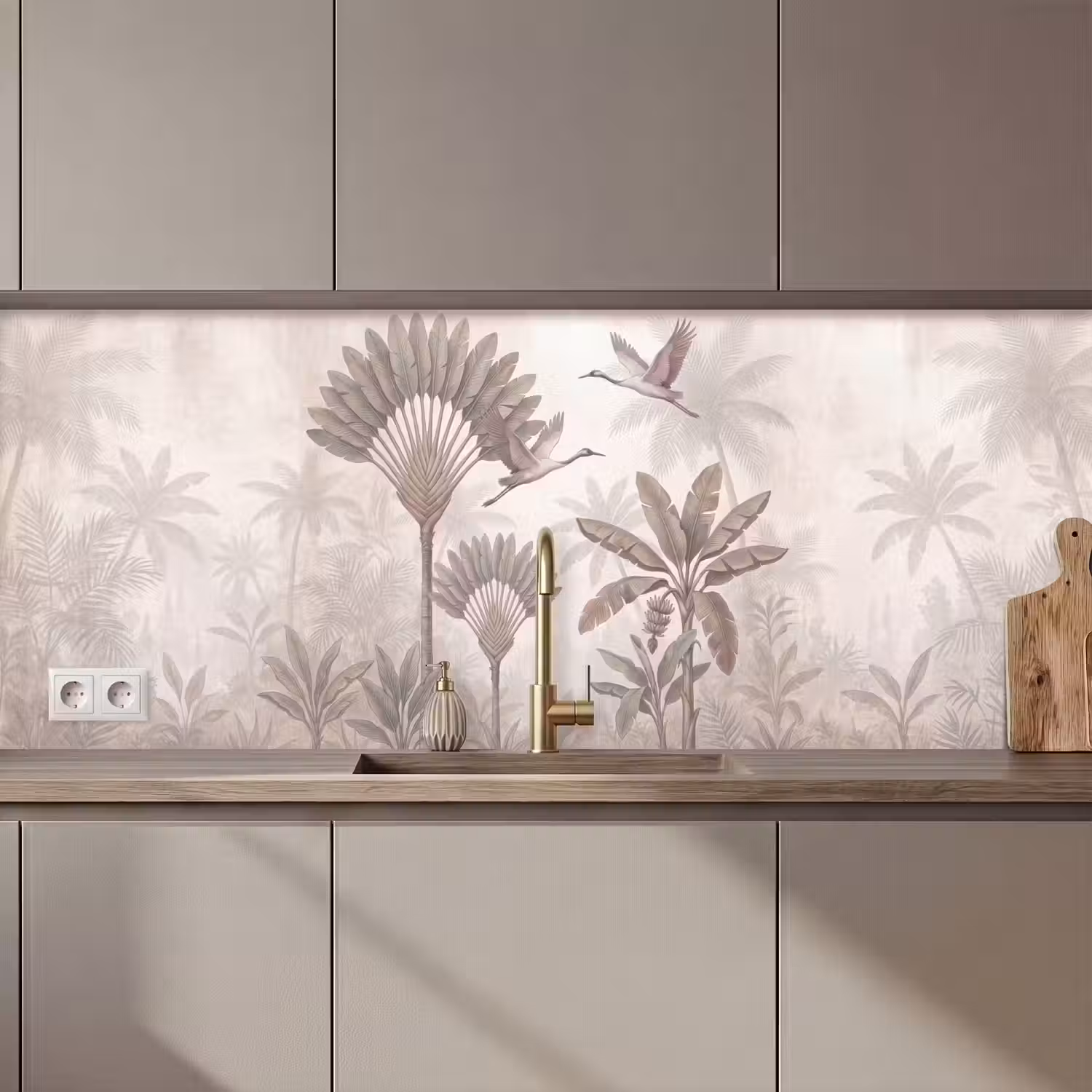 Vogel - Tropisch - Jungle - Natuur - Beige keuken achterwand 2 middel zz_3dshopping