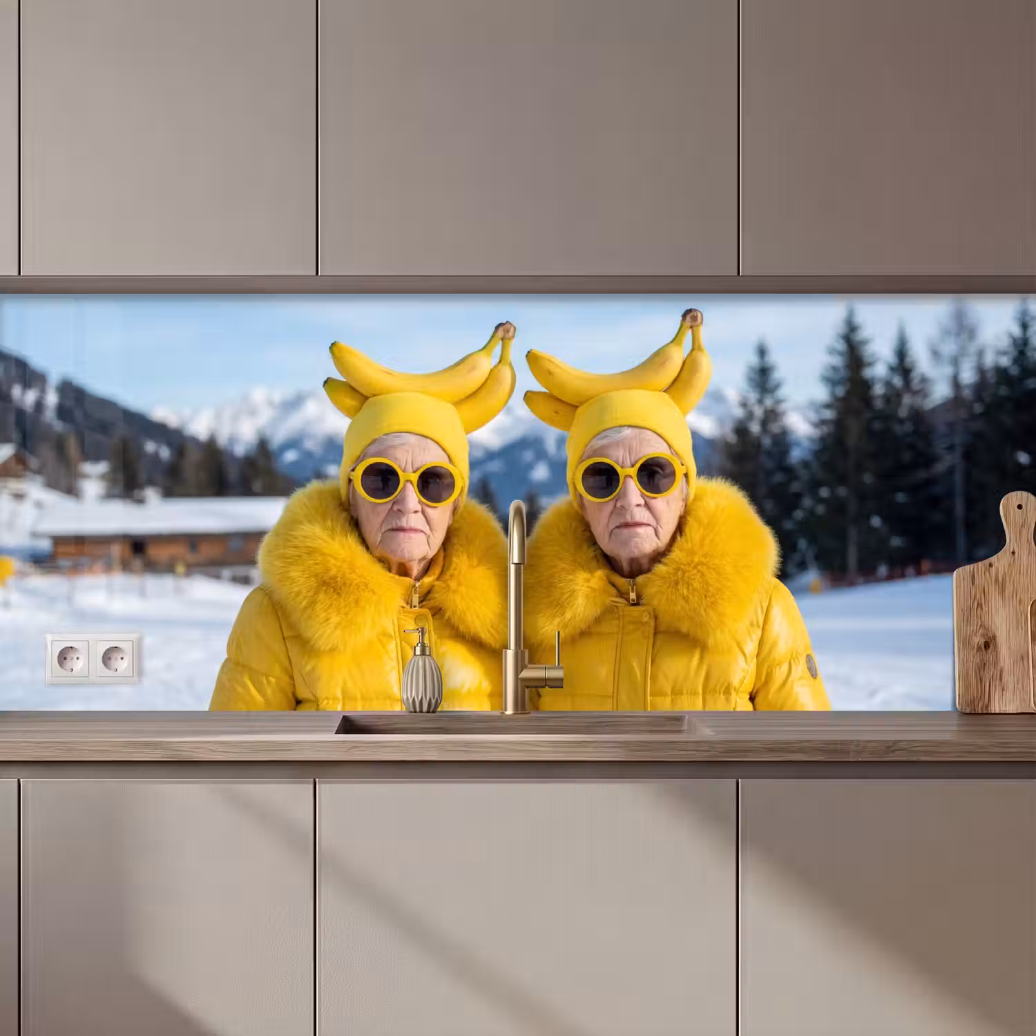 Vrouwen - Bananen - Geel keuken achterwand 2 middel zz_3dshopping