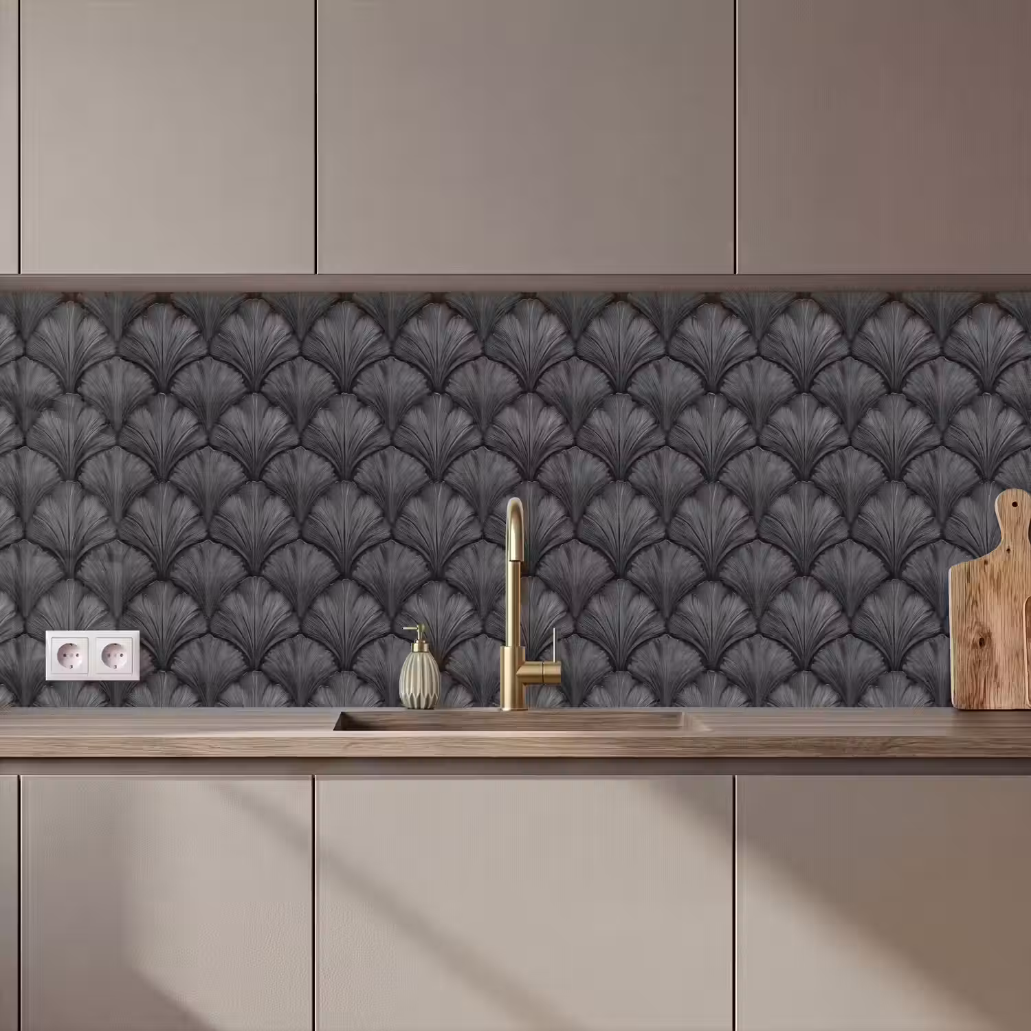 Waaier - Motief - Grijs keuken achterwand 2 middel 871 zz_3dshopping