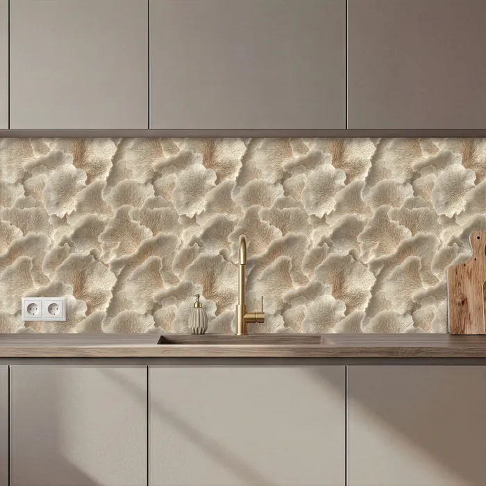 Waaierstructuren - Beige - Vezeltextuur keuken achterwand 2 middel 871 zz_3dshopping