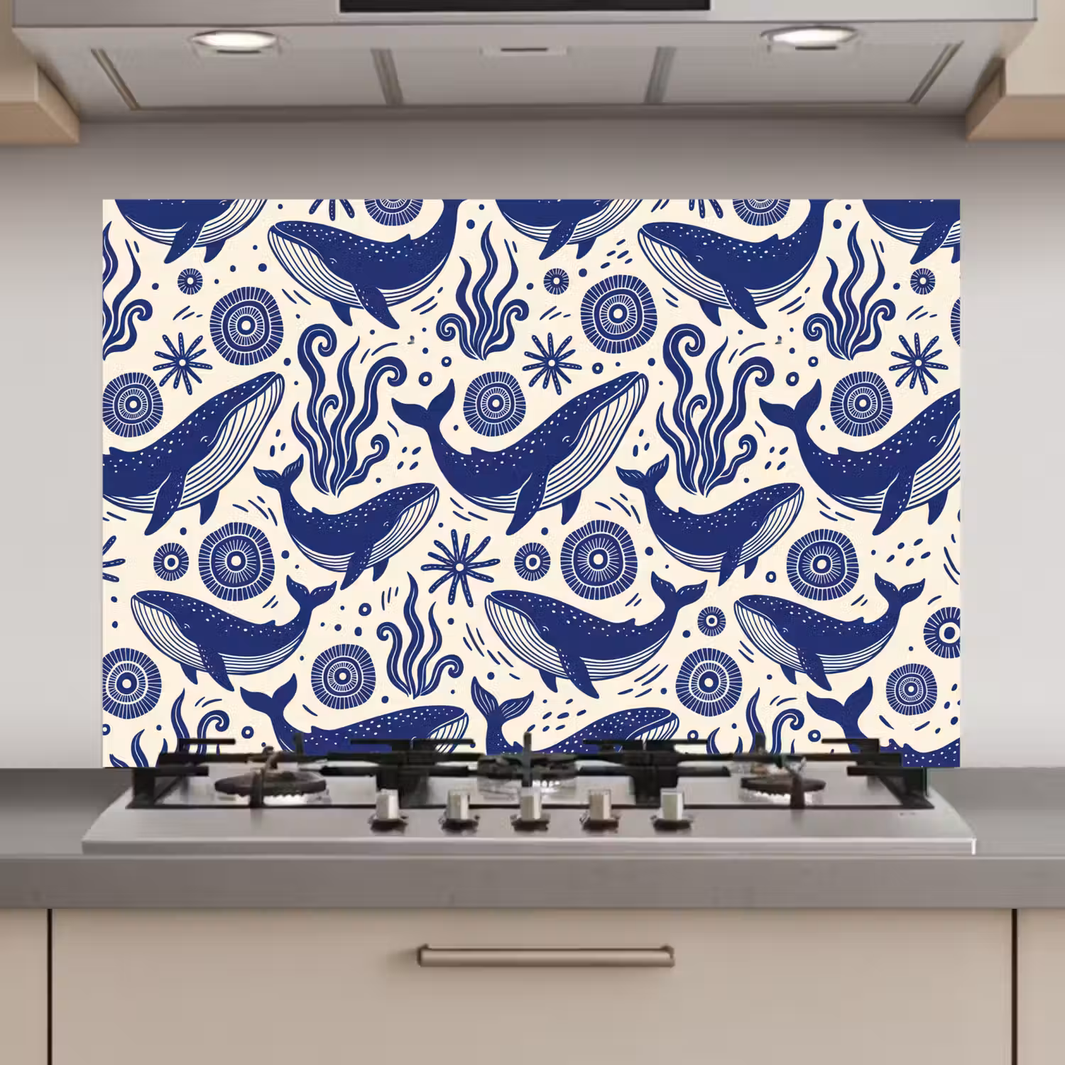 Walvis - Onderwater - Dieren - Abstract - Blauw keuken achterwand spatscherm klein -3d_website