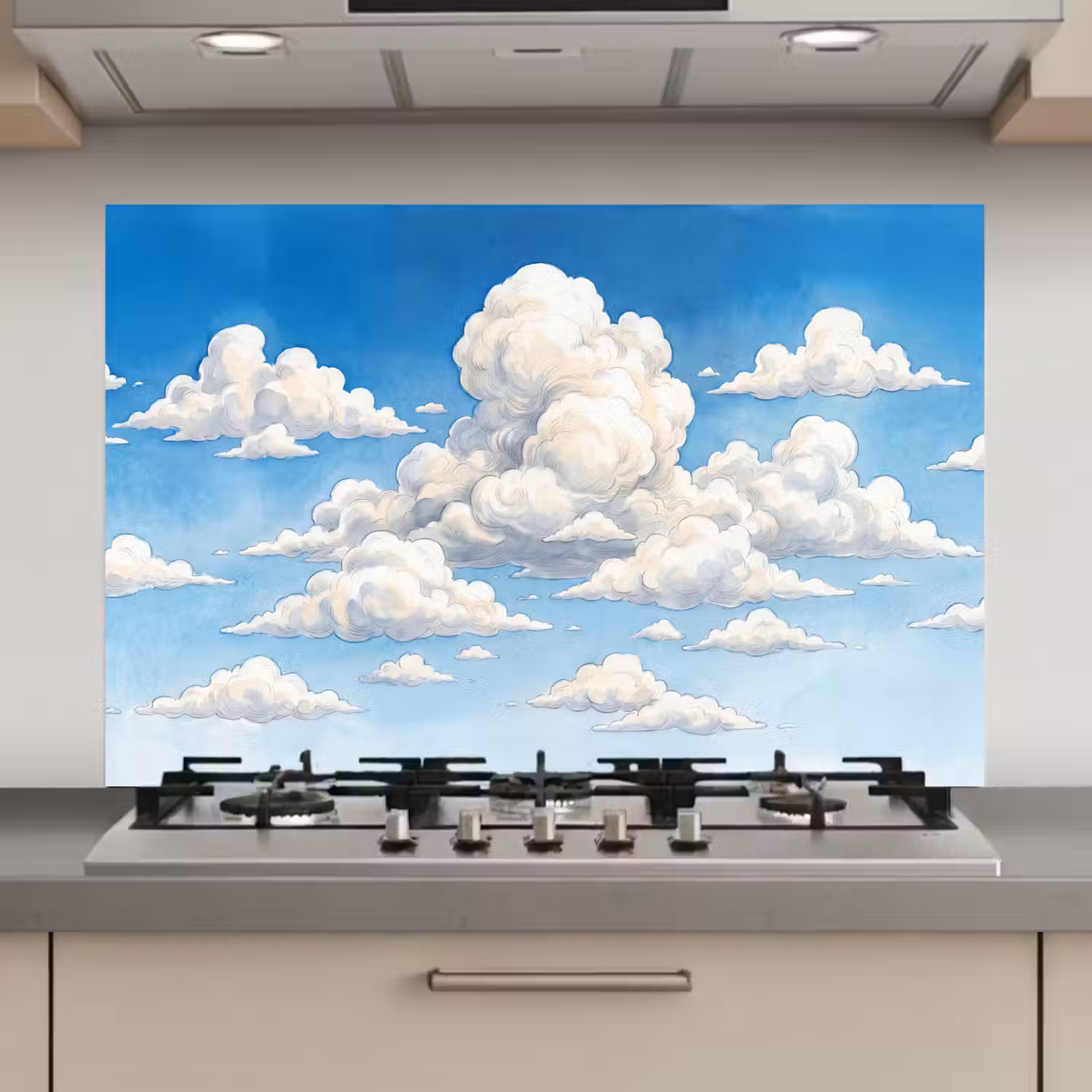 Wolken - Blauwe lucht - Natuur - Modern - Wit keuken achterwand spatscherm klein -3d_website
