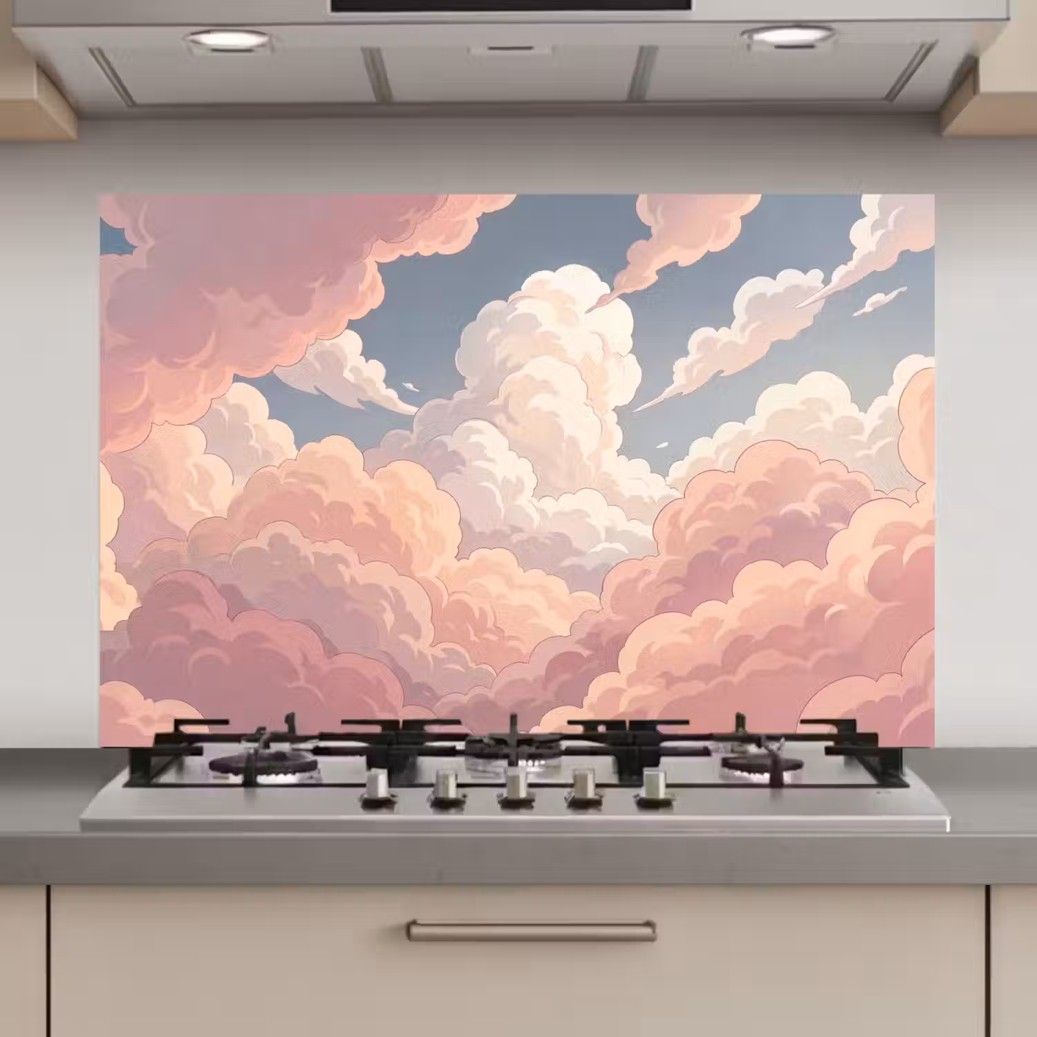 Wolken - Lucht - Natuur - Pastel - Roze keuken achterwand spatscherm klein -3d_website