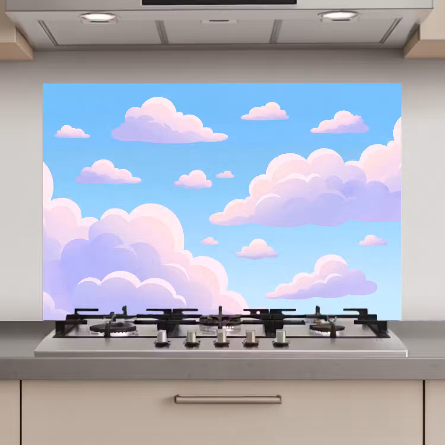 Wolken - Roze - Blauw - Natuur - Modern keuken achterwand spatscherm klein -3d_website