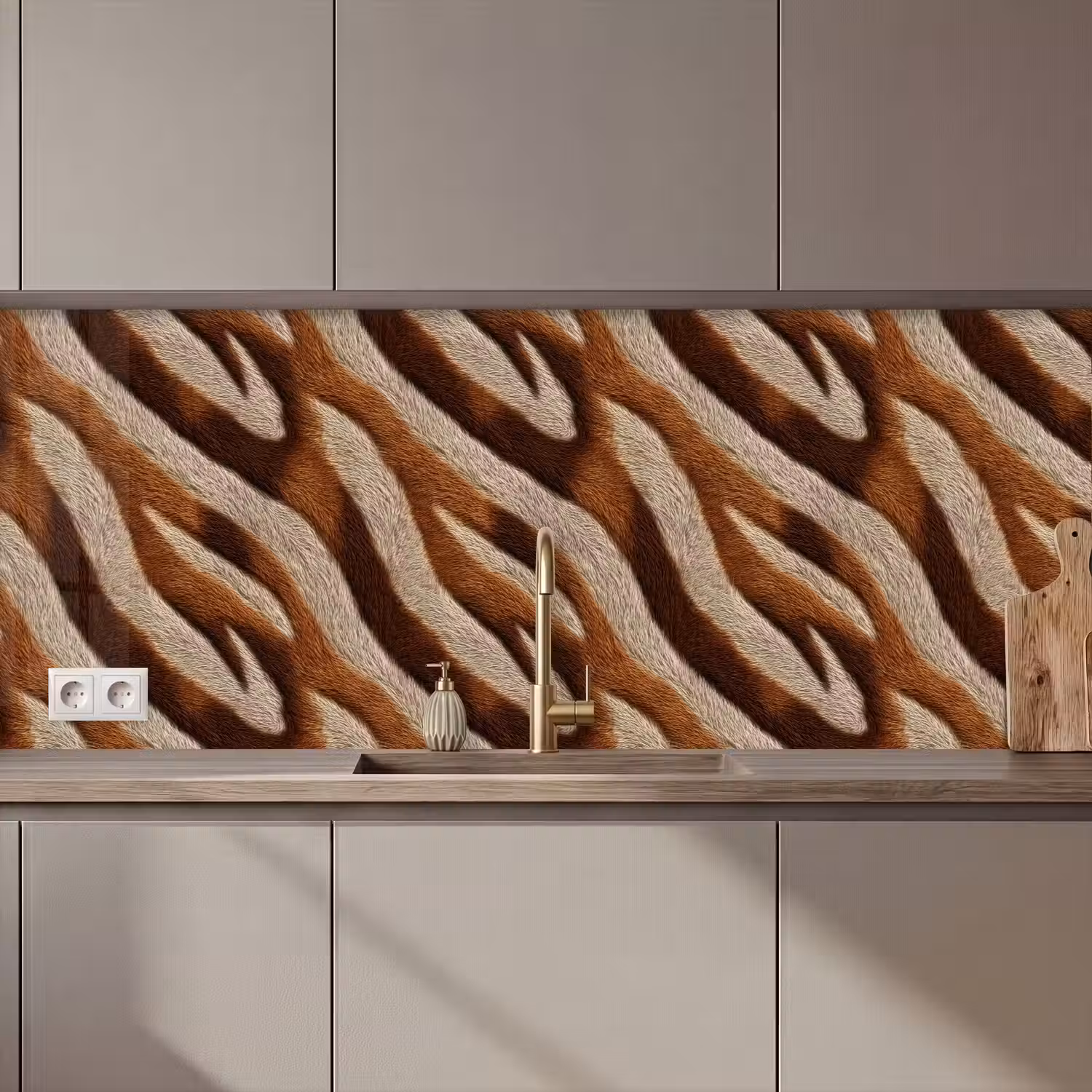 Zebra - Patroon - Bruin keuken achterwand 2 middel 871 zz_3dshopping