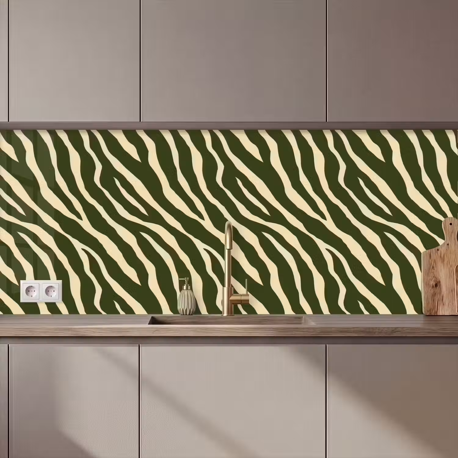 Zebra - Patroon - Groen keuken achterwand 2 middel 871 zz_3dshopping