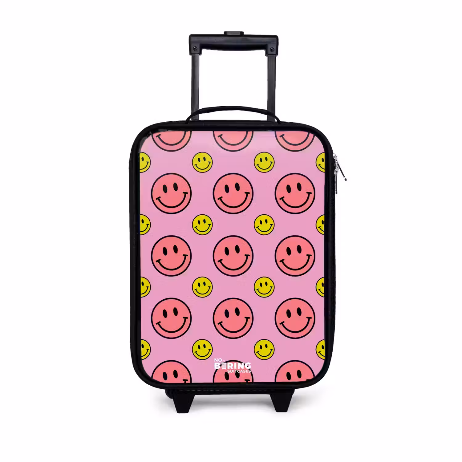 All smiles roze Kinderkoffer - Zwart klein -3d