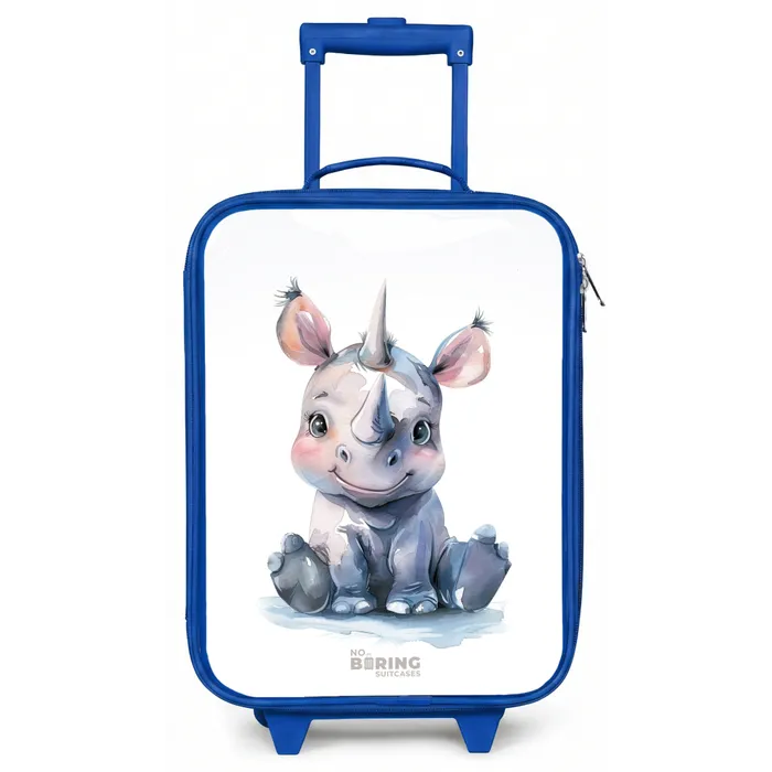 Baby neushoorn Kinderkoffer - Blauw klein -zz3dotto