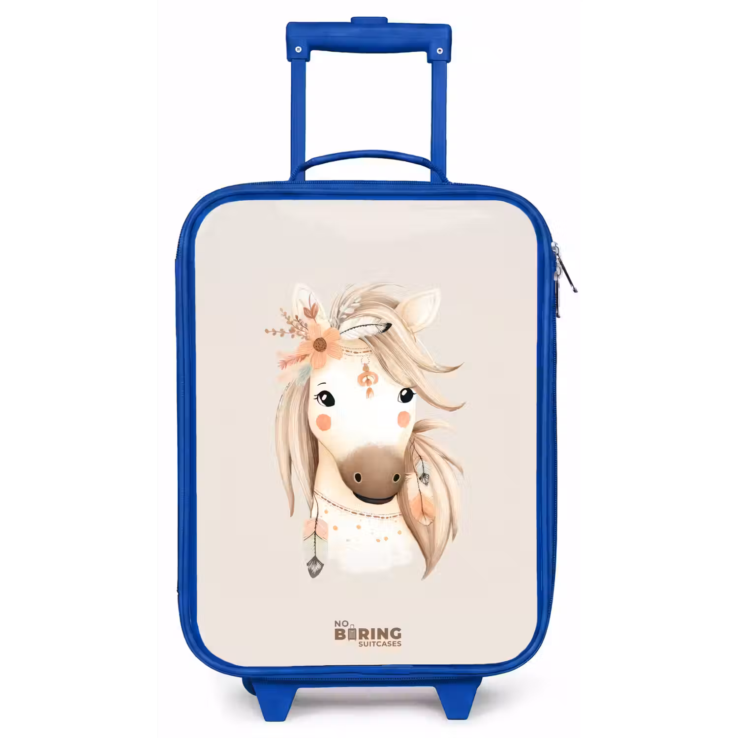 Bohemian paard in pastel kleuren Kinderkoffer - Blauw klein -zz3dotto