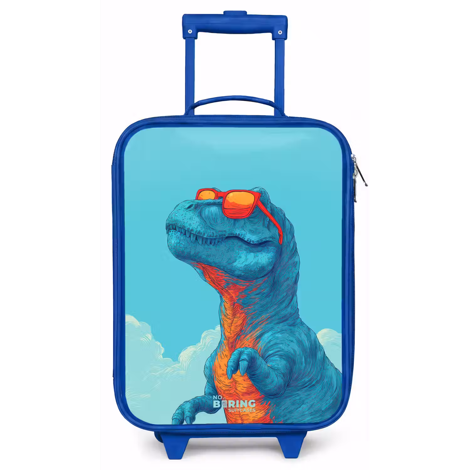 Dino met zonnebril Kinderkoffer - Blauw klein -zz3dotto