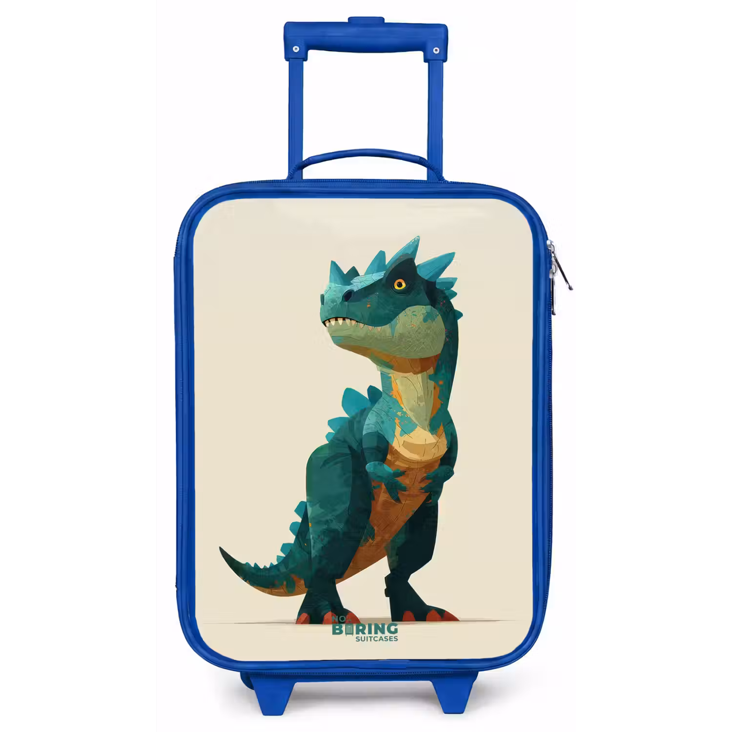 Gehoornde dino met scherpe blik Kinderkoffer - Blauw klein -zz3dotto
