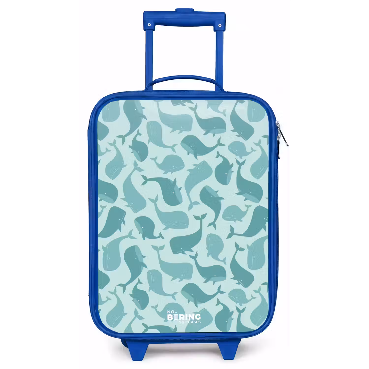Gestileerde walvissen in tonale zeegroene tinten Kinderkoffer - Blauw klein -zz3dotto
