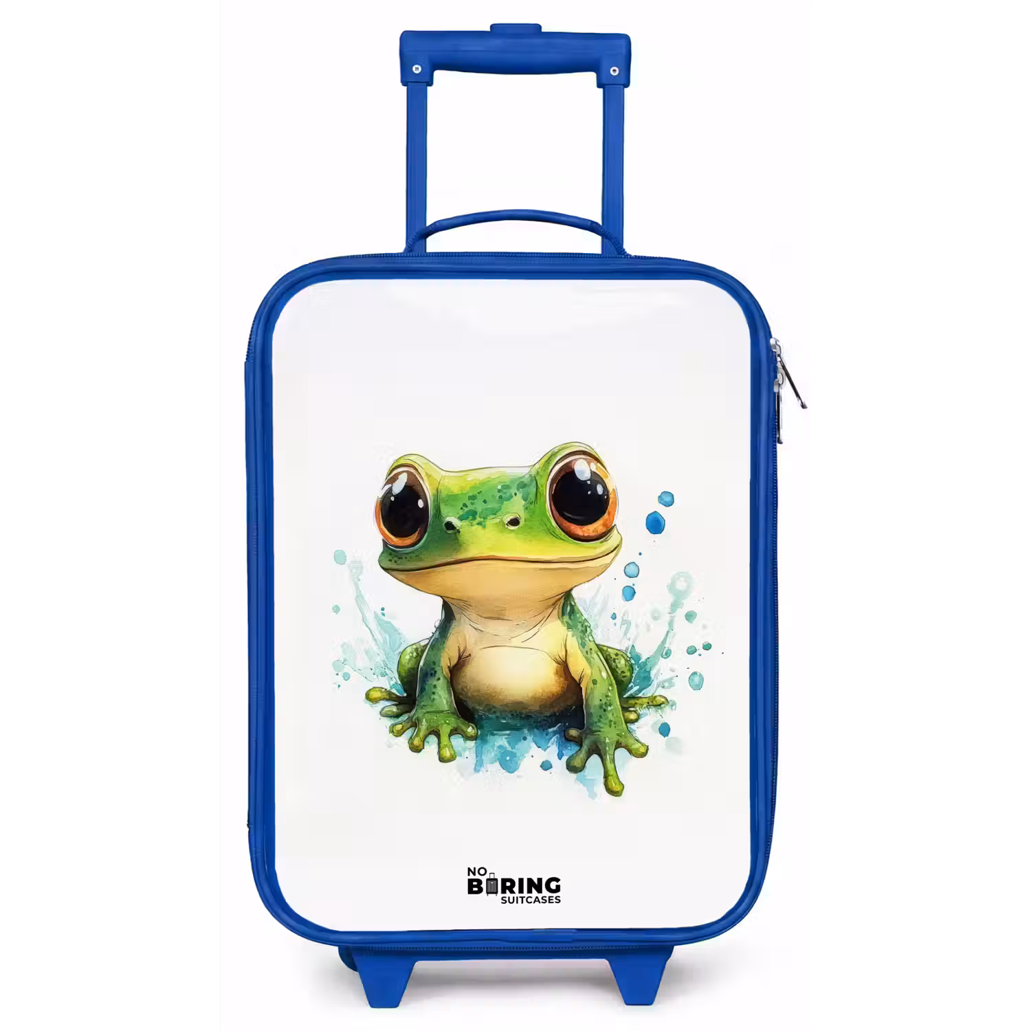 Groene kikker met grote ogen op witte achtergrond Kinderkoffer - Blauw klein -zz3dotto