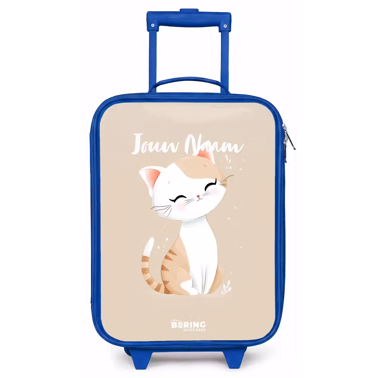 Kitten in de kleuren beige en wit Kinderkoffer - Blauw klein -zz3dotto