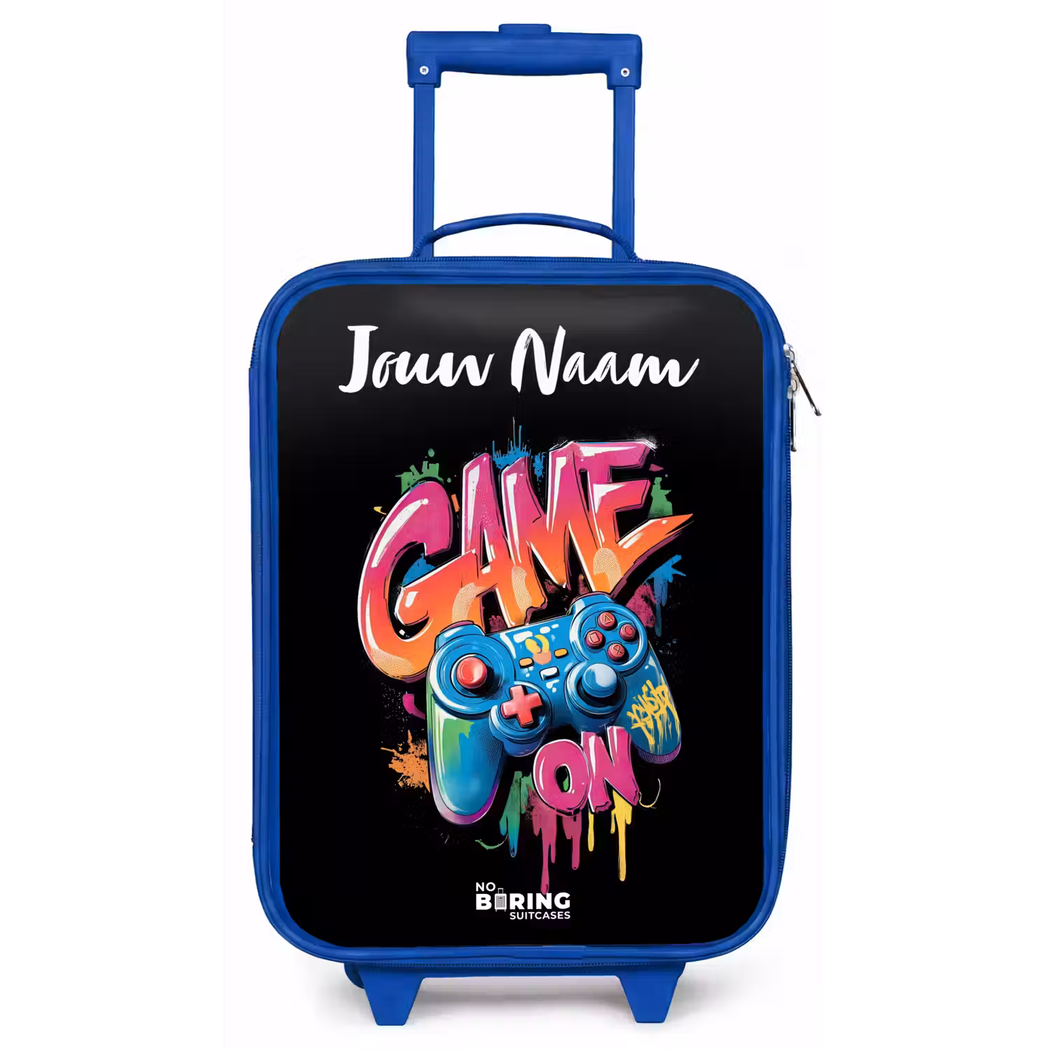 Controller - Game - Graffiti - Tekst Kinderkoffer - Blauw klein -zz3dotto