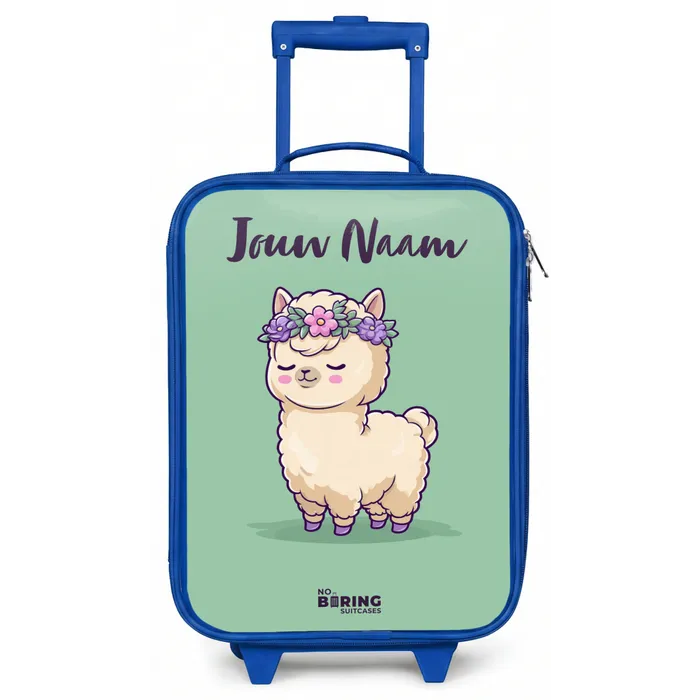 Kawai - Alpaca - Groen Kinderkoffer - Blauw klein -zz3dotto