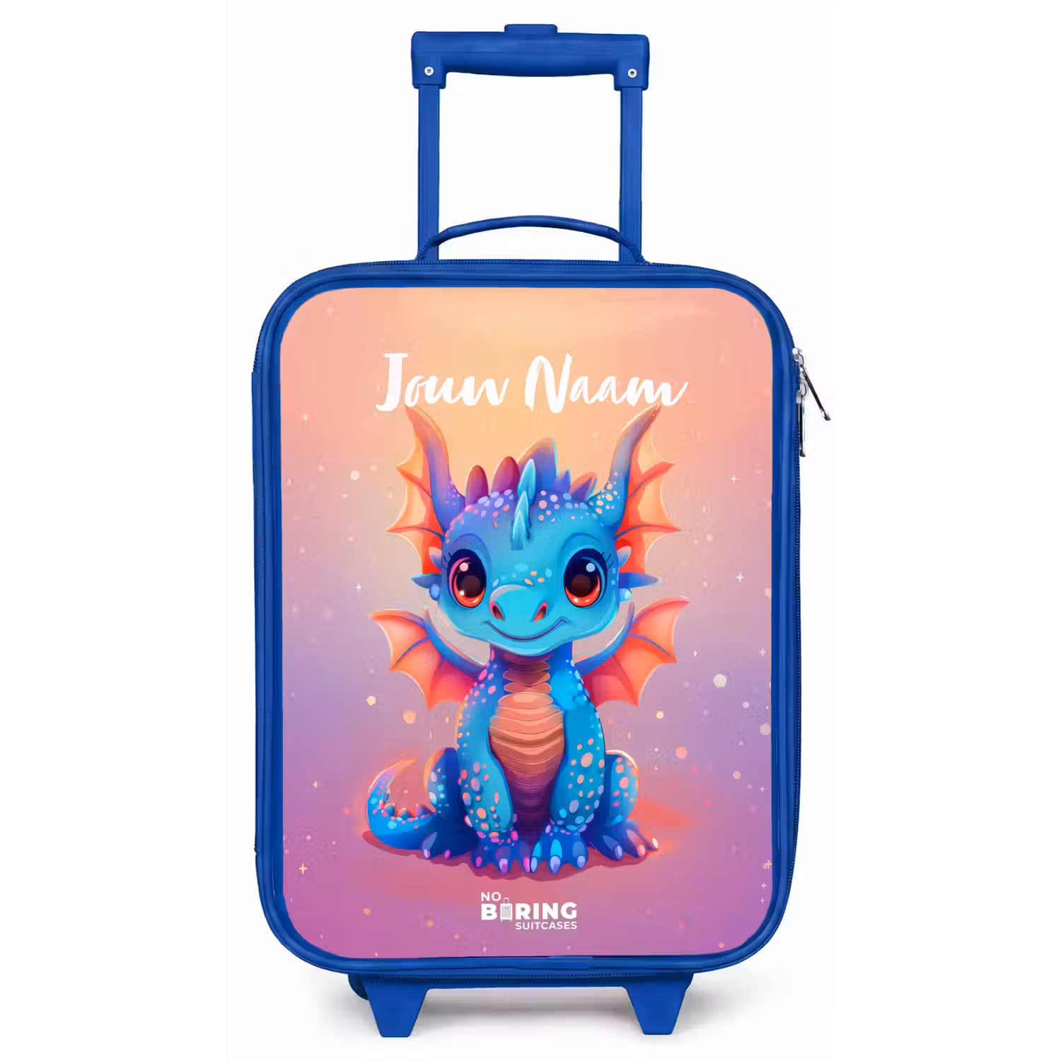 Schattige baby draak Kinderkoffer - Blauw klein -zz3dotto