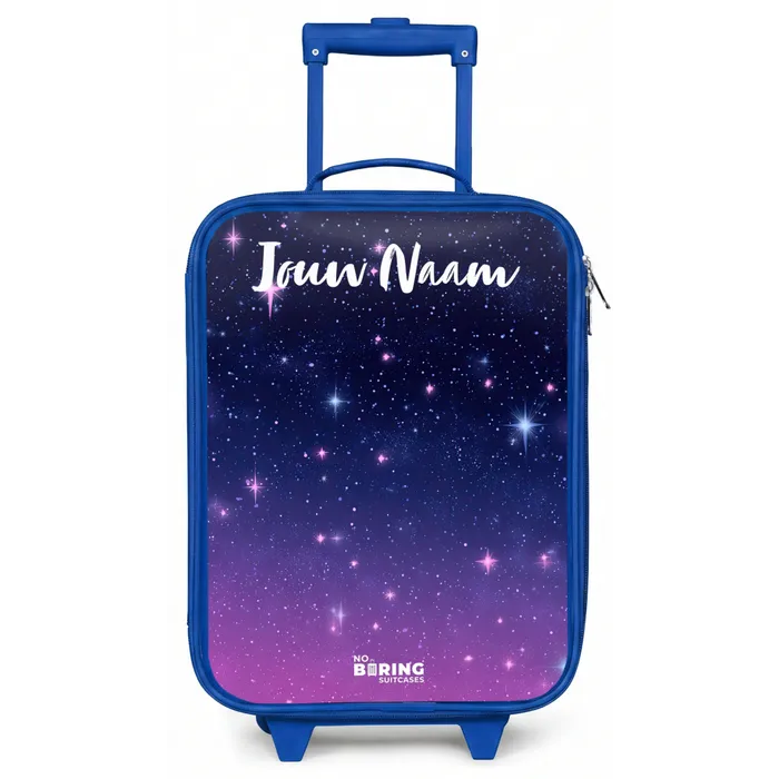 Sterren - Galaxy - Blauw - Roze Kinderkoffer - Blauw klein -zz3dotto