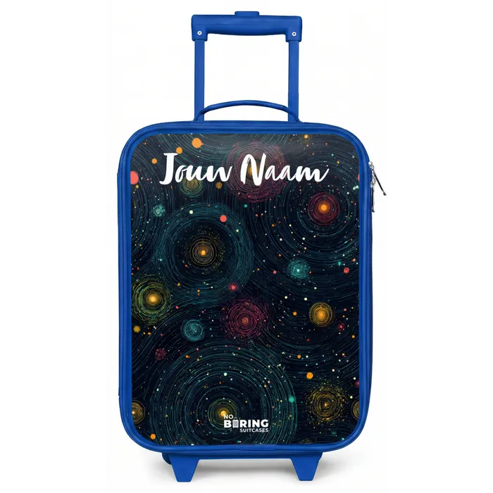 Sterren - Planeten - Kleurrijk Kinderkoffer - Blauw klein -zz3dotto