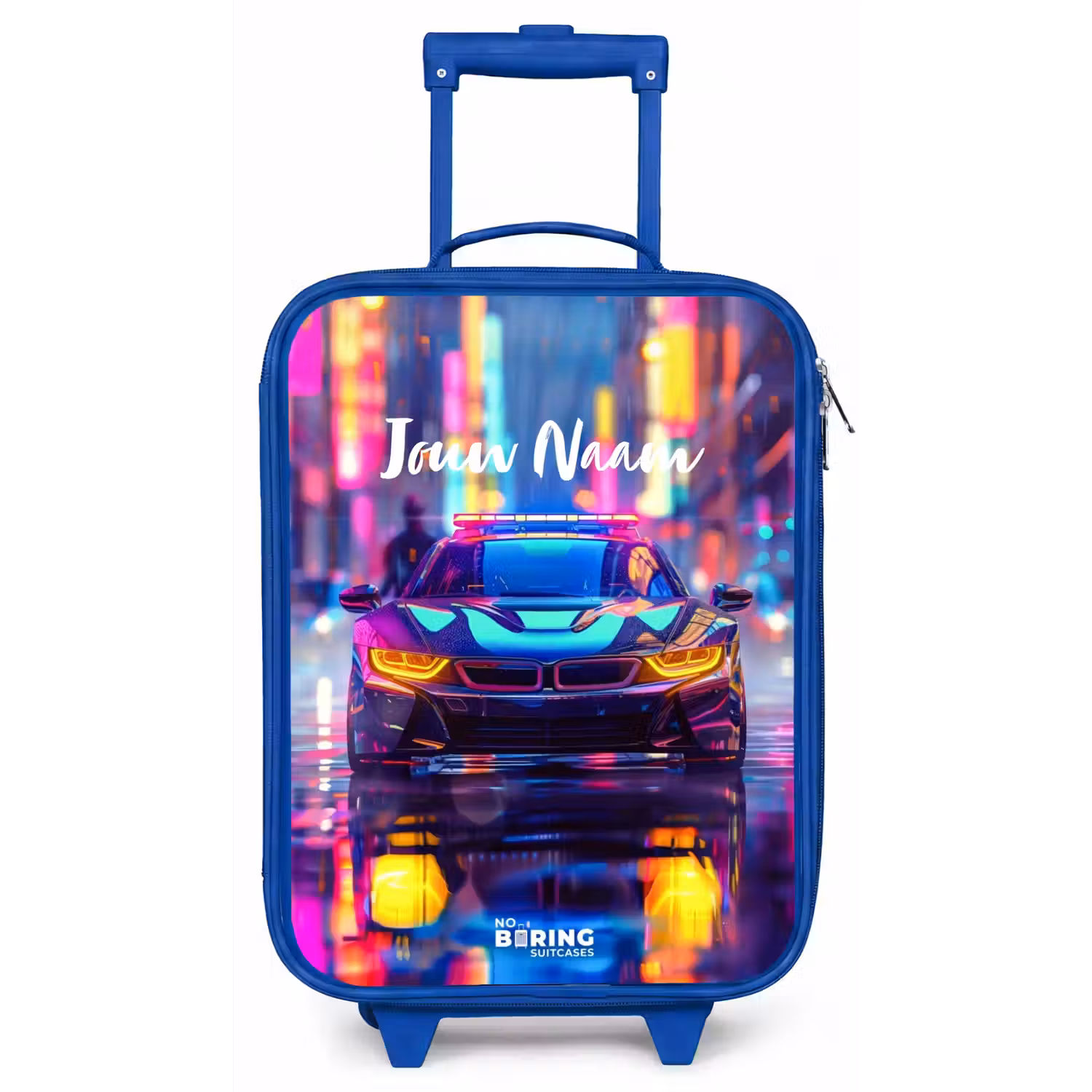 Neon nightcar Kinderkoffer - Blauw klein -zz3dotto