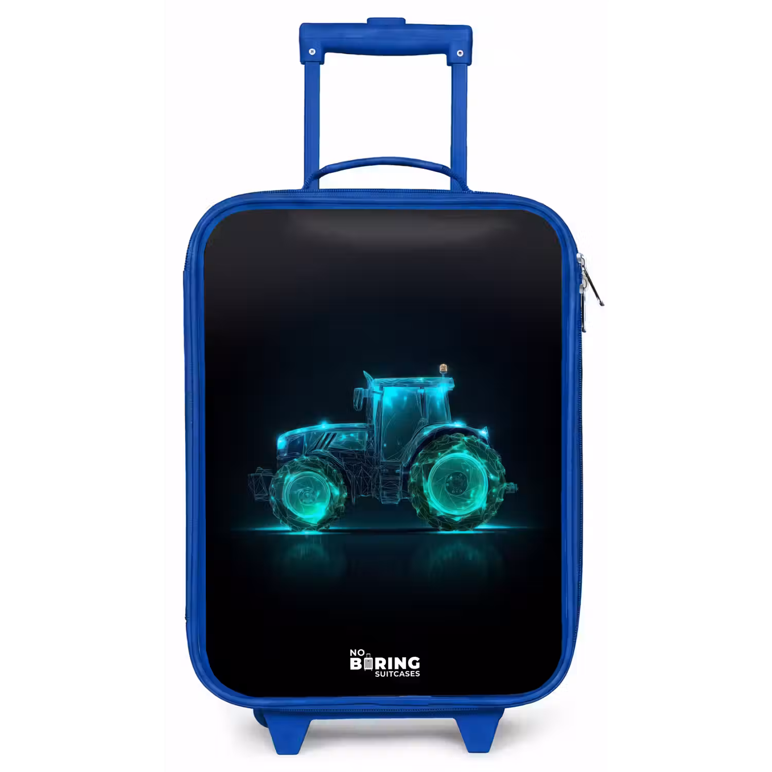 Neontractor op zwarte ondergrond Kinderkoffer - Blauw klein -zz3dotto