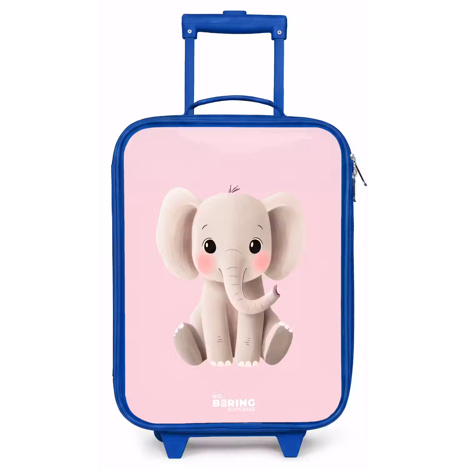 Olifant - Baby - Blosjes - Illustratie Kinderkoffer - Blauw klein -zz3dotto