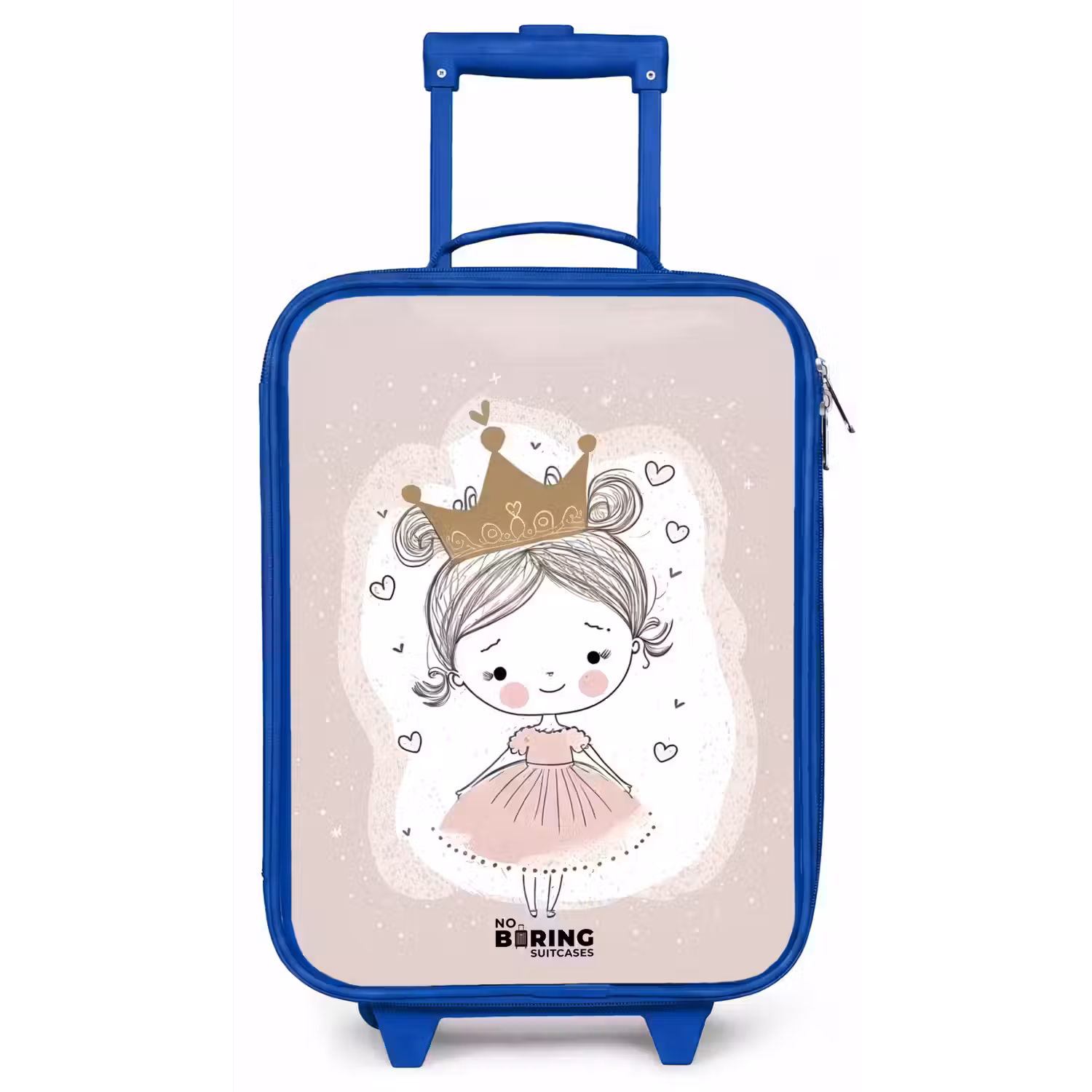 Prinses op gekleurde achtergrond met hartjes Kinderkoffer - Blauw klein -zz3dotto