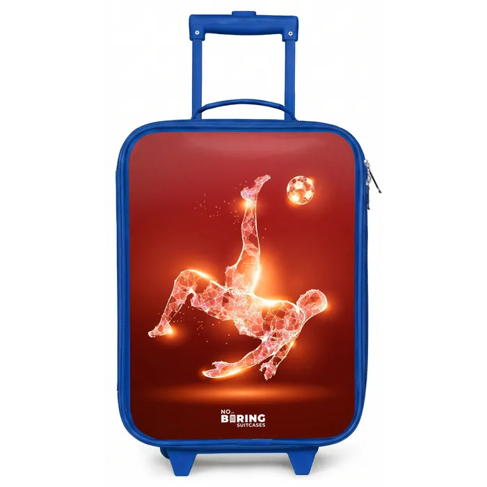 Rood gloeiende voetballer in actie Kinderkoffer - Blauw klein -zz3dotto