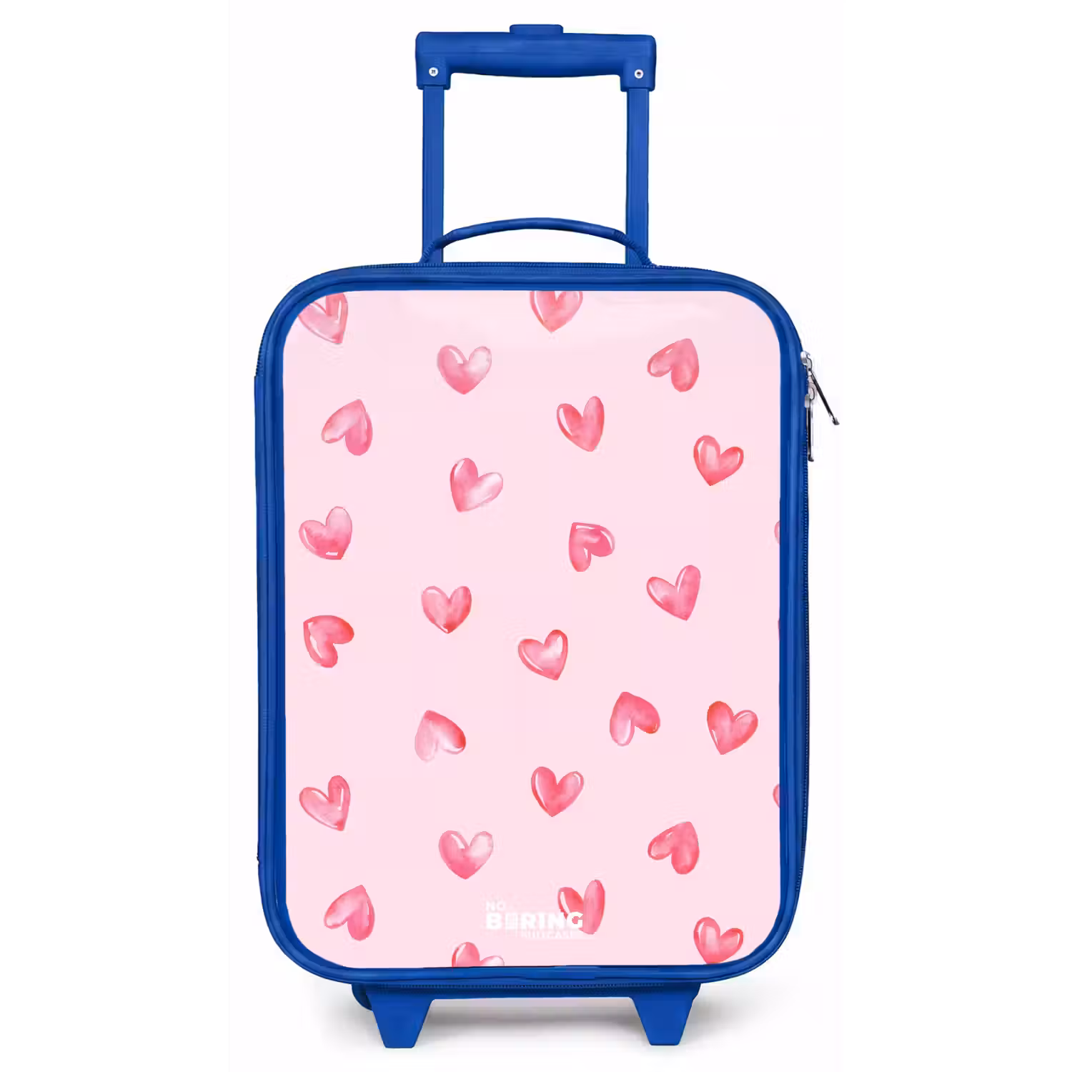Roze hartjes Kinderkoffer - Blauw klein -zz3dotto