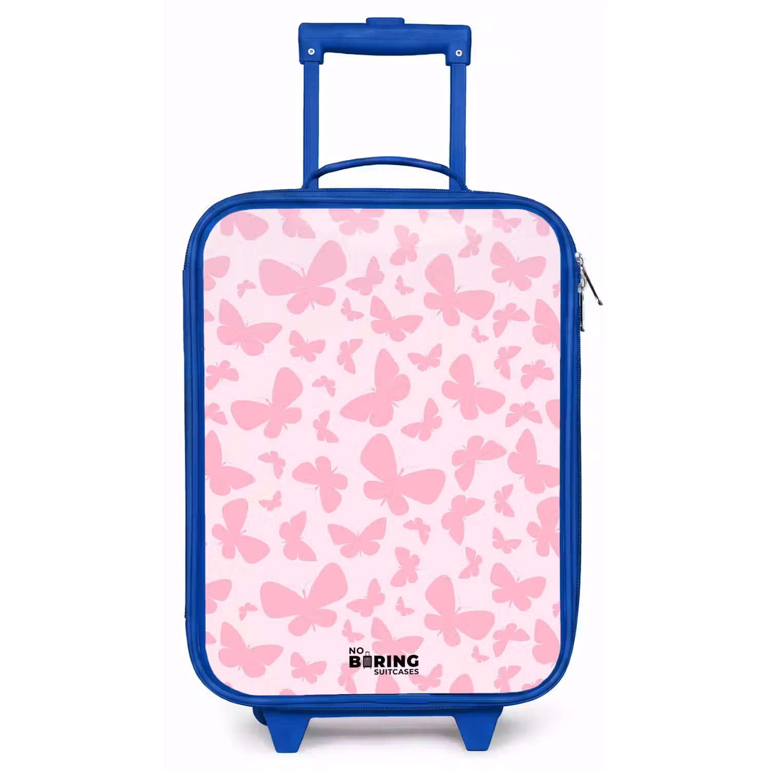 Roze vlinders Kinderkoffer - Blauw klein -zz3dotto