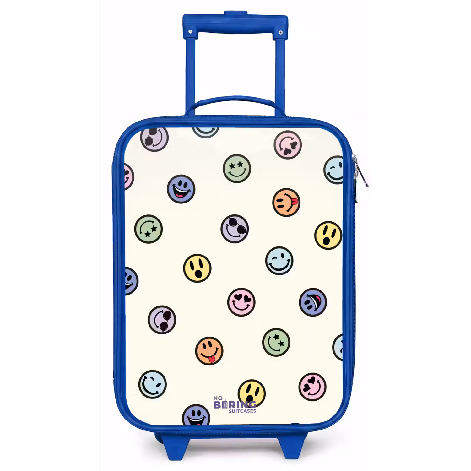 Speelse smiley-mix Kinderkoffer - Blauw klein -zz3dotto