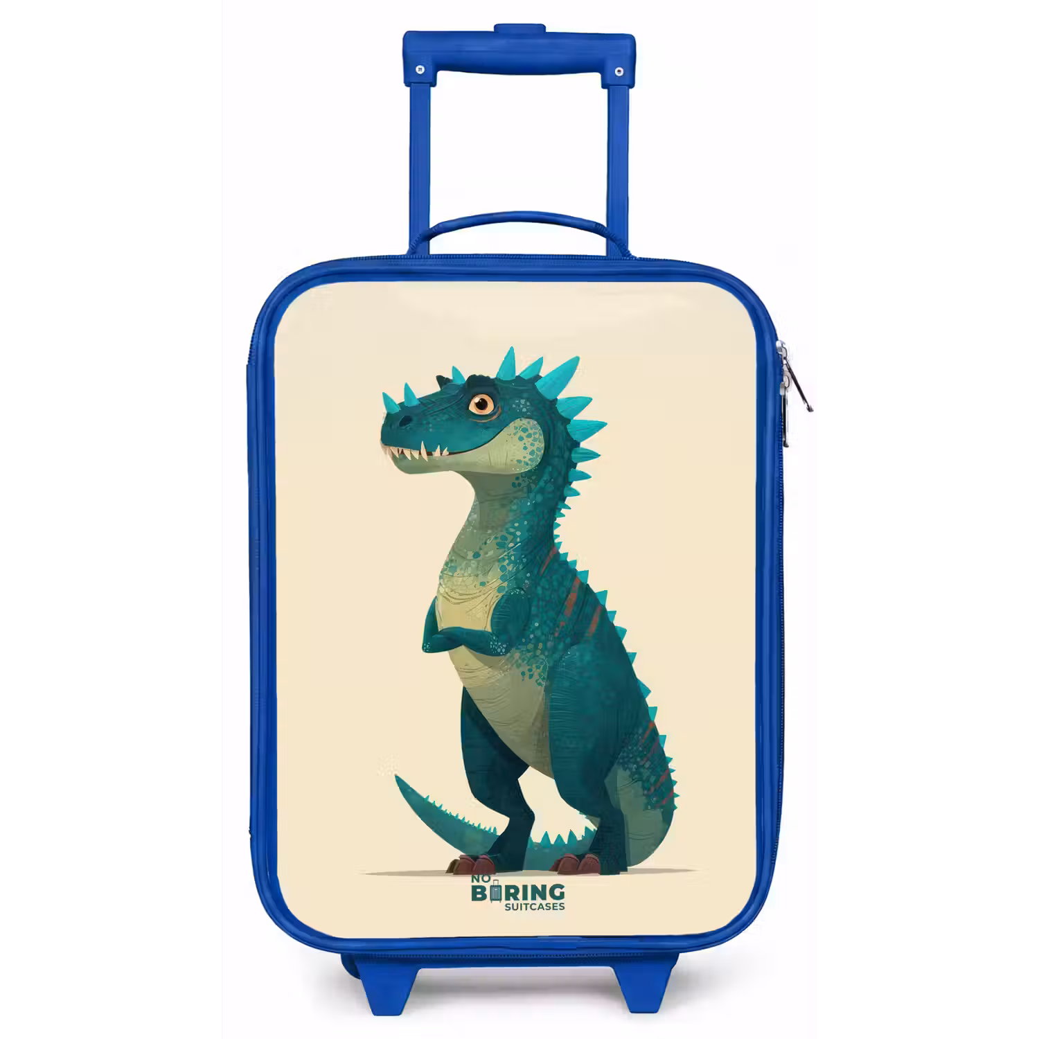 Spiky dino met vriendelijke blik Kinderkoffer - Blauw klein -zz3dotto
