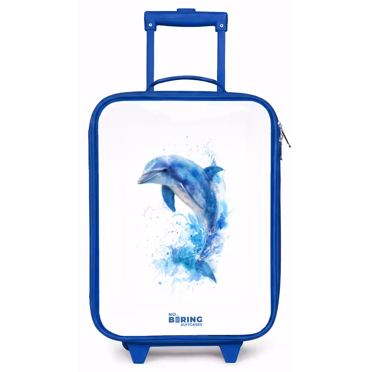 Springende blauwe dolfijn Kinderkoffer - Blauw klein -zz3dotto