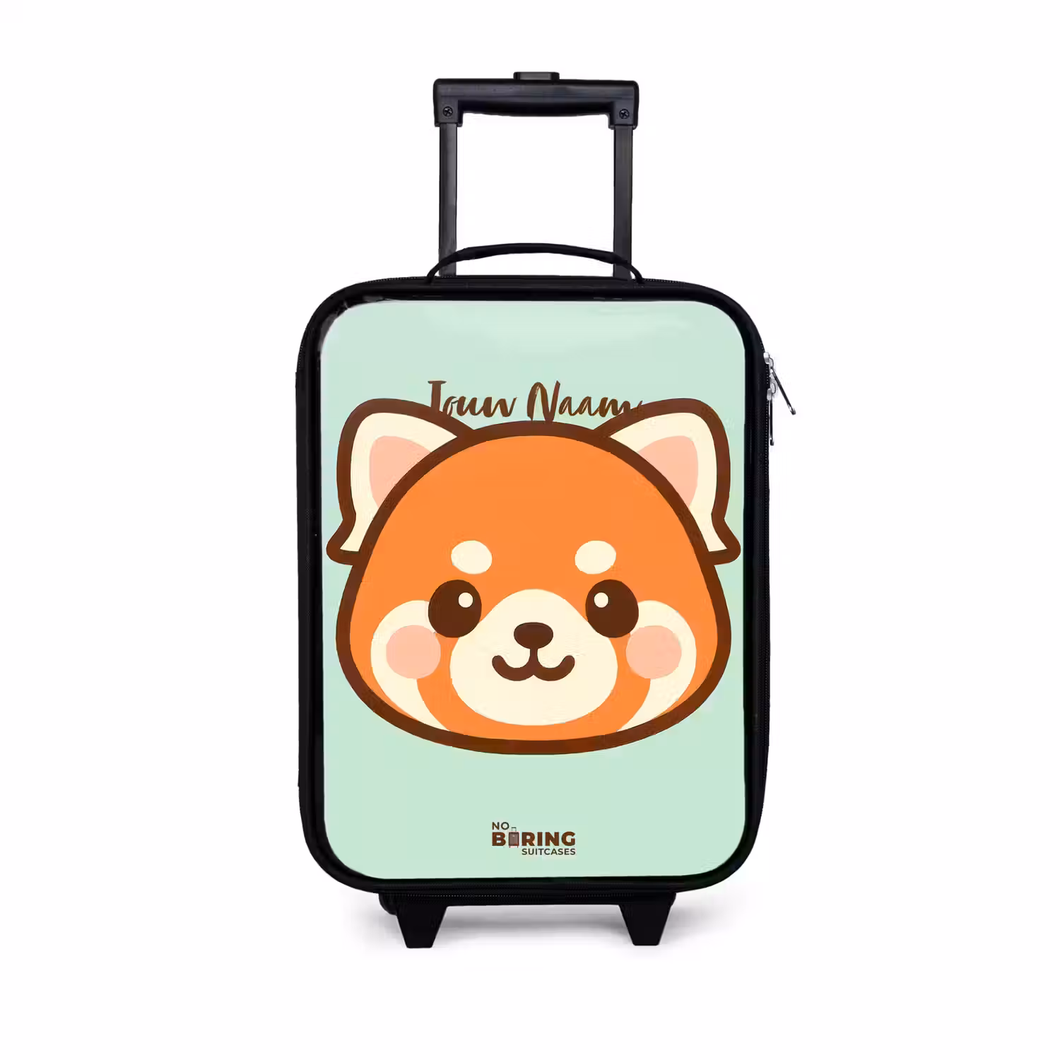Kawai - Rode panda - Groen Kinderkoffer - Zwart klein -3d