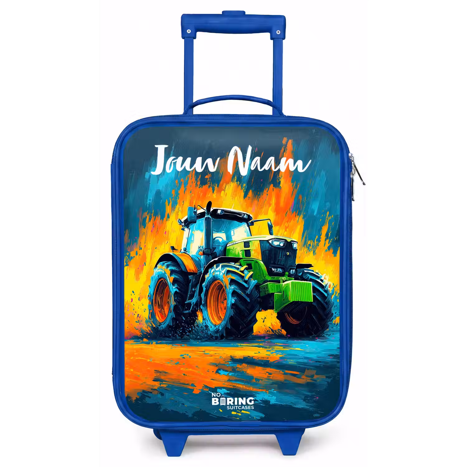 Abstract - Tractor - Groen Kinderkoffer - Blauw klein -zz3dotto