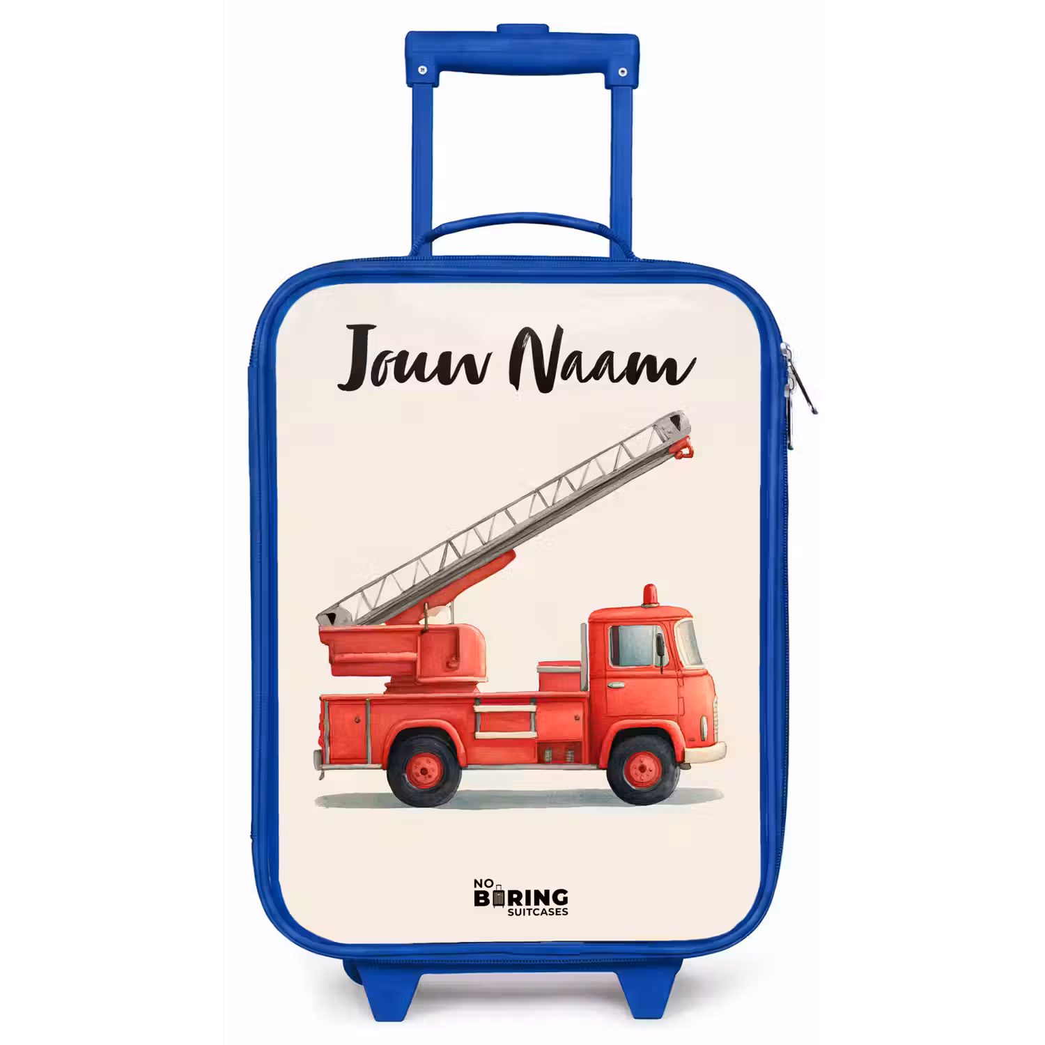 Brandweerwagen - Getekend - Rood Kinderkoffer - Blauw klein -zz3dotto