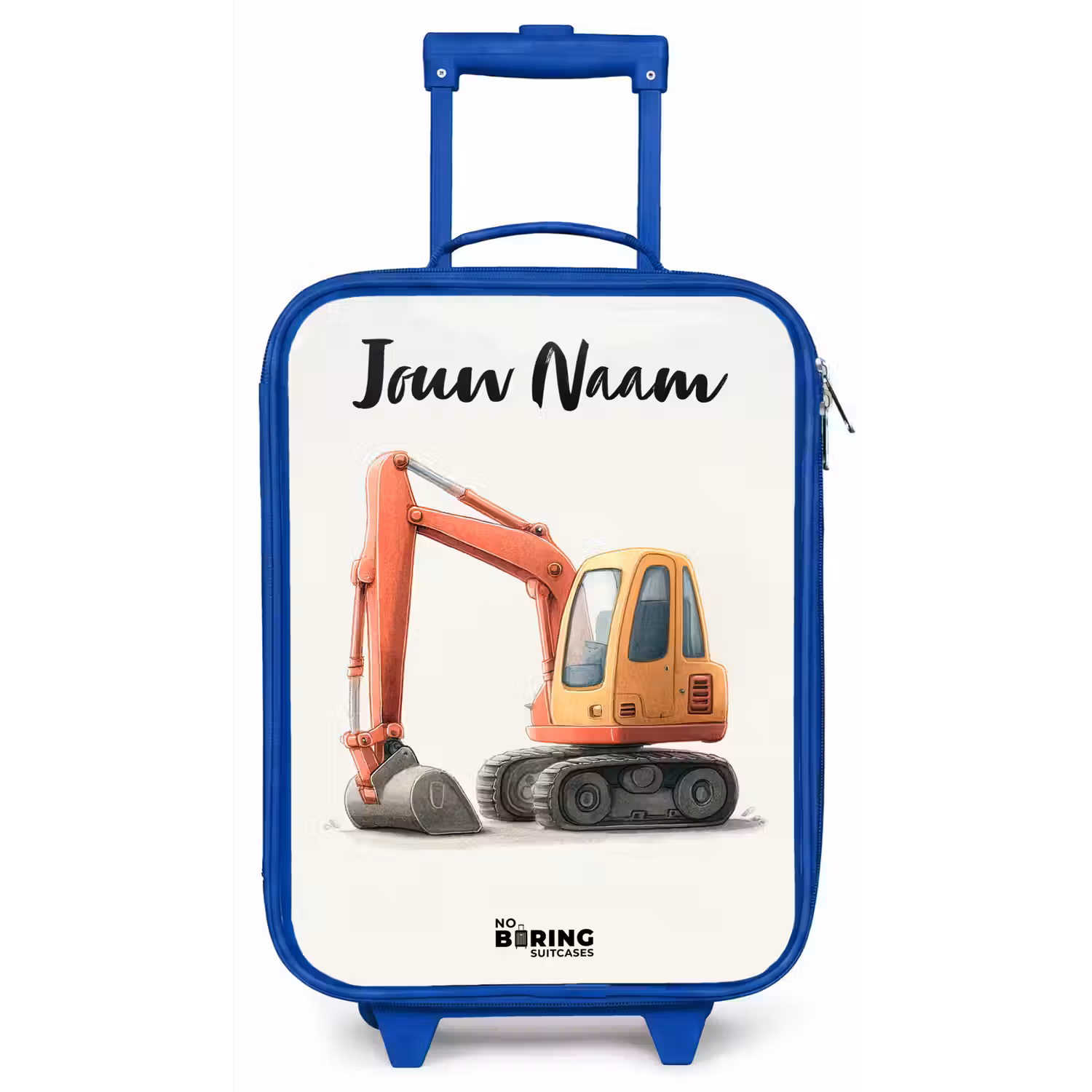 Graafmachine - Getekend - Oranje Kinderkoffer - Blauw klein -zz3dotto