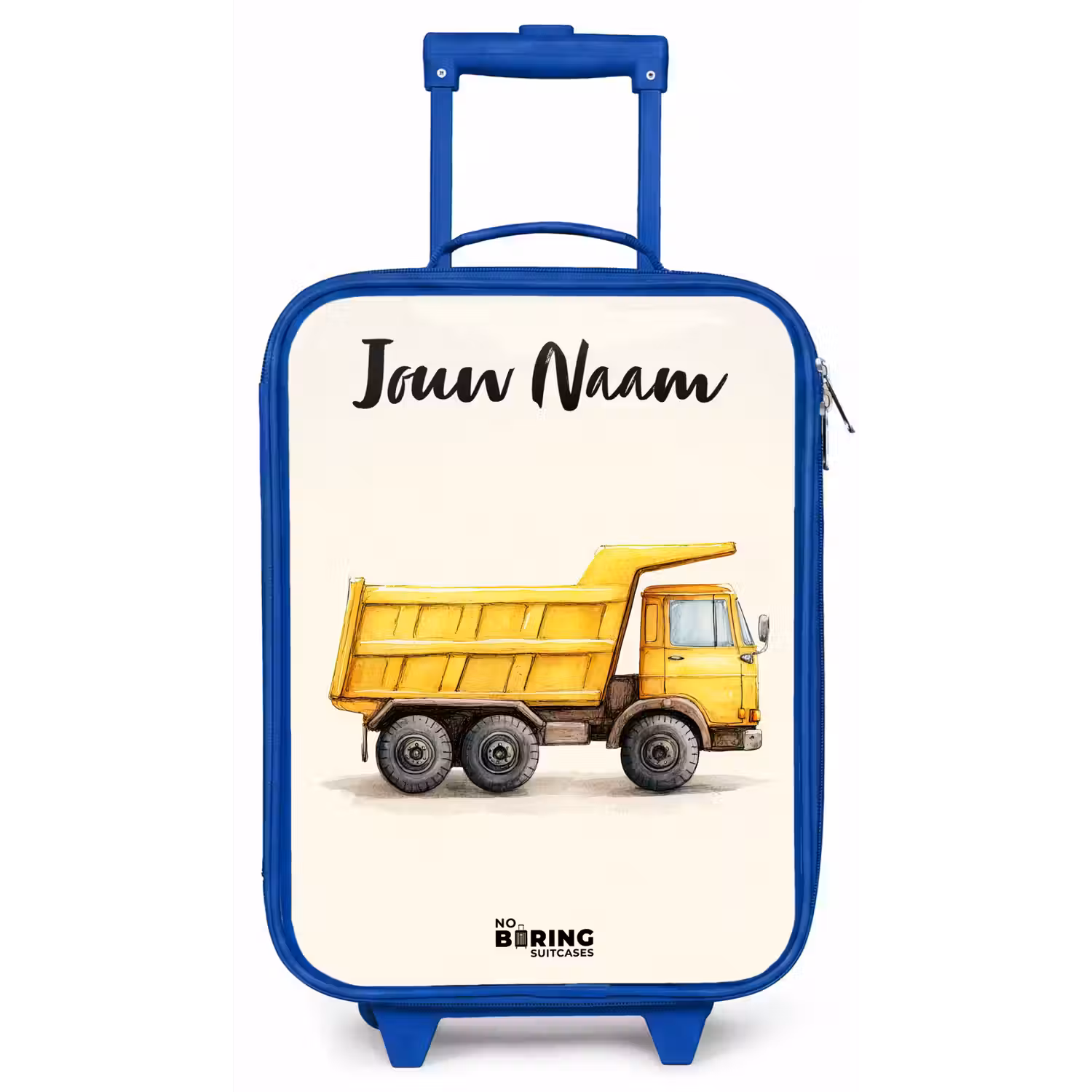 Kiepwagen - Getekend - Geel Kinderkoffer - Blauw klein -zz3dotto