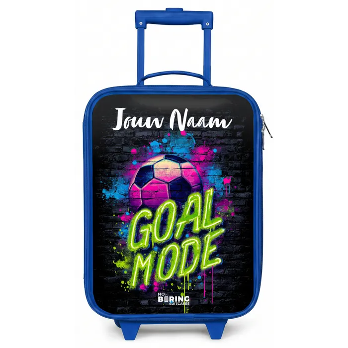 Neon - Graffiti - Voetbal - Kleurrijk Kinderkoffer - Blauw klein -zz3dotto