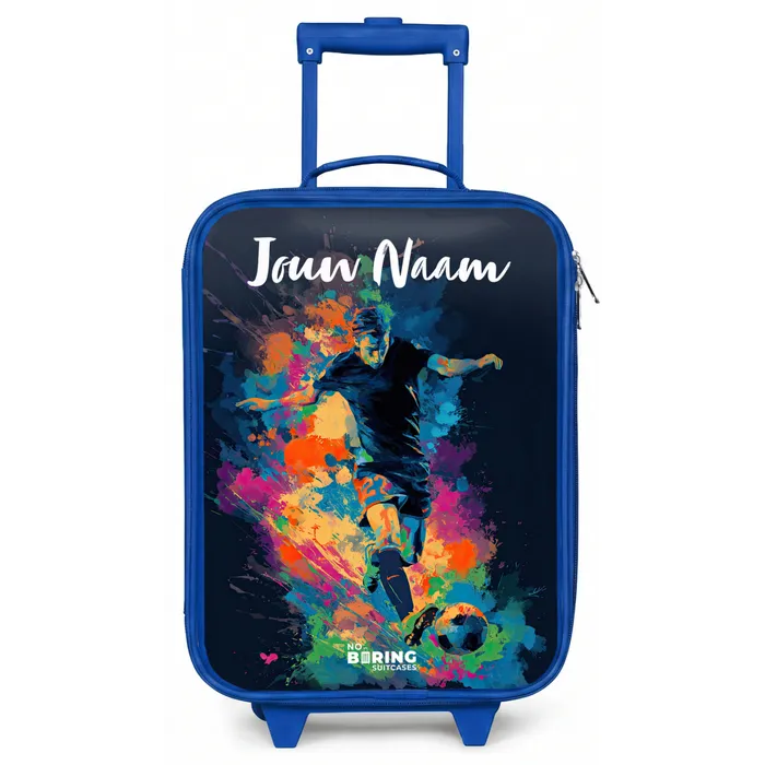 Neon - Voetballer - Kleurrijk Kinderkoffer - Blauw klein -zz3dotto