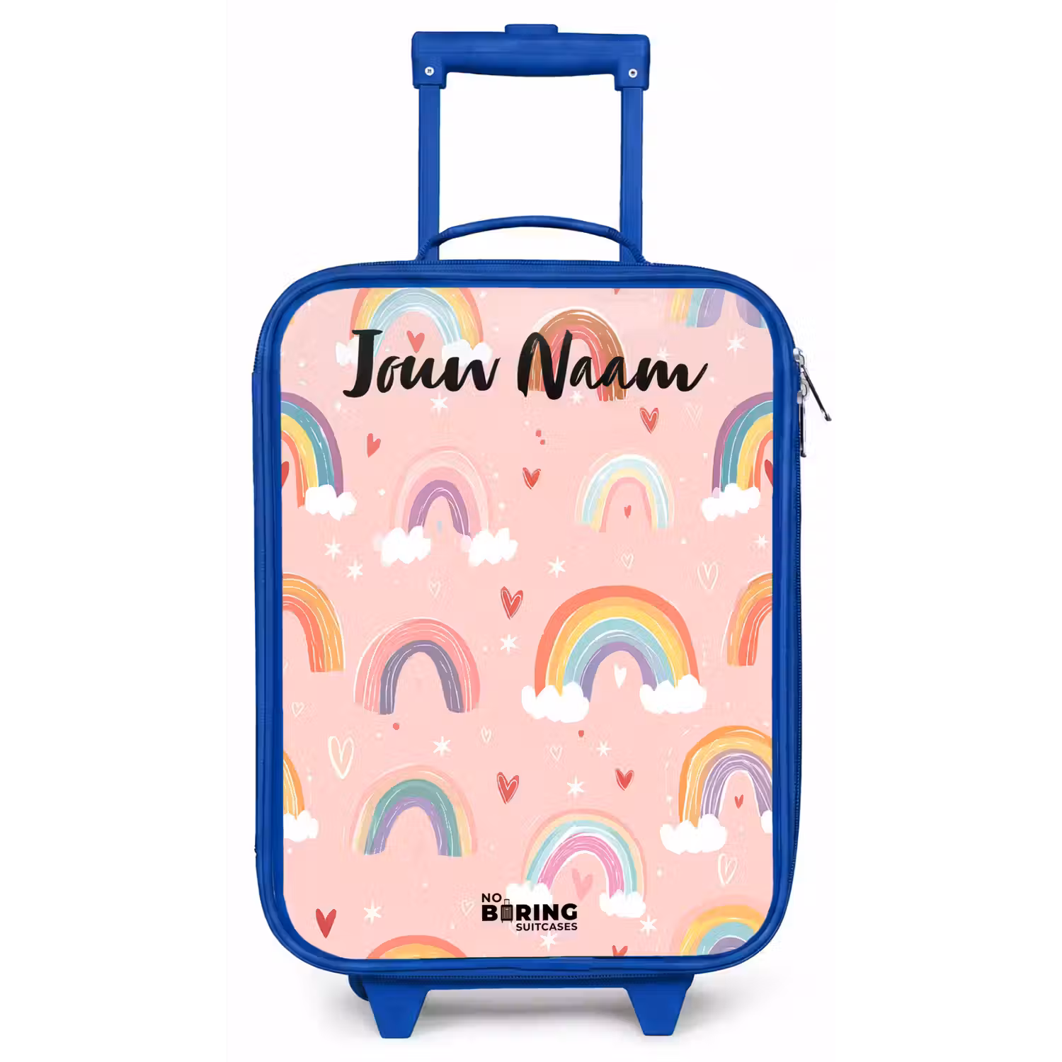 Regenboog - Patroon - Pastel Kinderkoffer - Blauw klein -zz3dotto