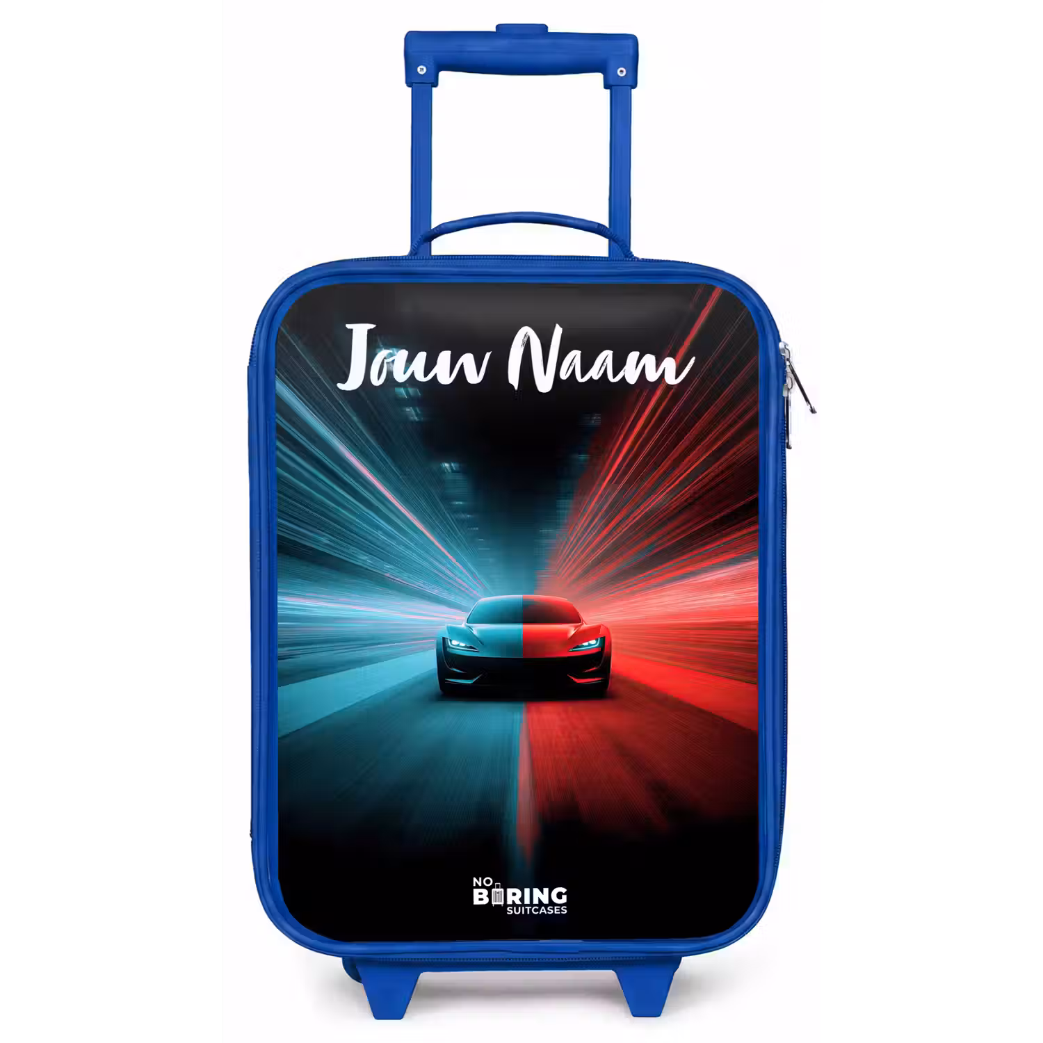 Sportauto - Blauw - Neon - Stad Kinderkoffer - Blauw klein -zz3dotto