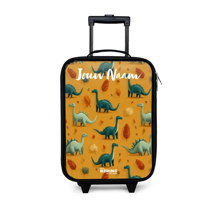 Dino - Dieren - Patroon Kinderkoffer - Zwart klein -3d