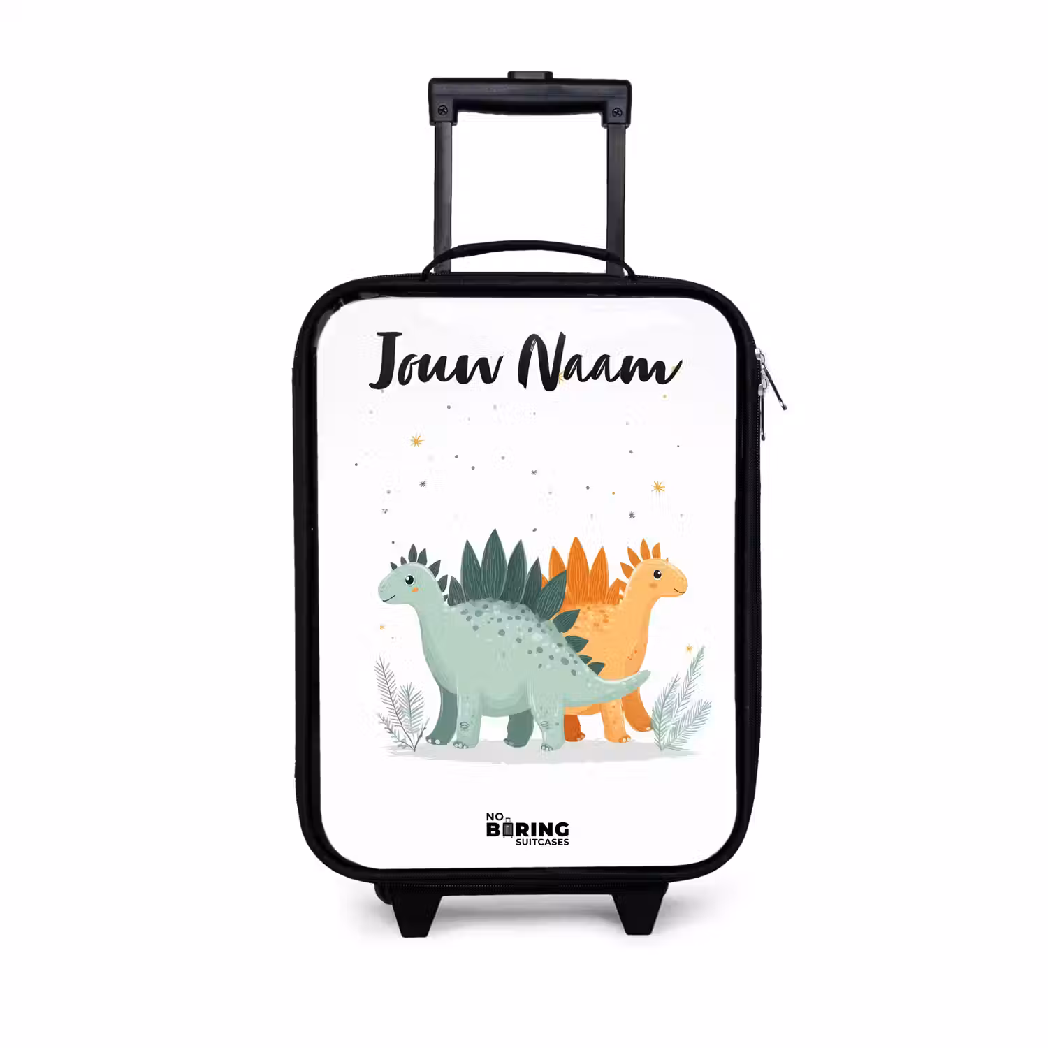 Dinos - Dieren - Sterren Kinderkoffer - Zwart klein -3d