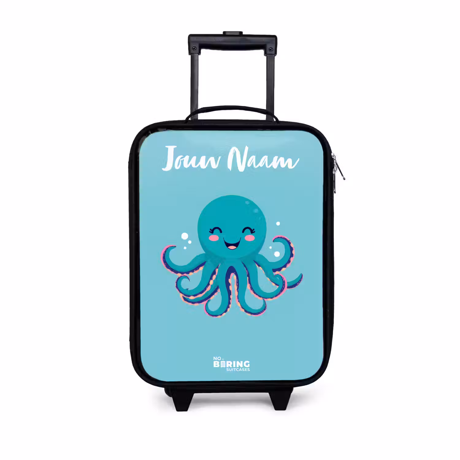 Octopus - Water - Blauw Kinderkoffer - Zwart klein -3d