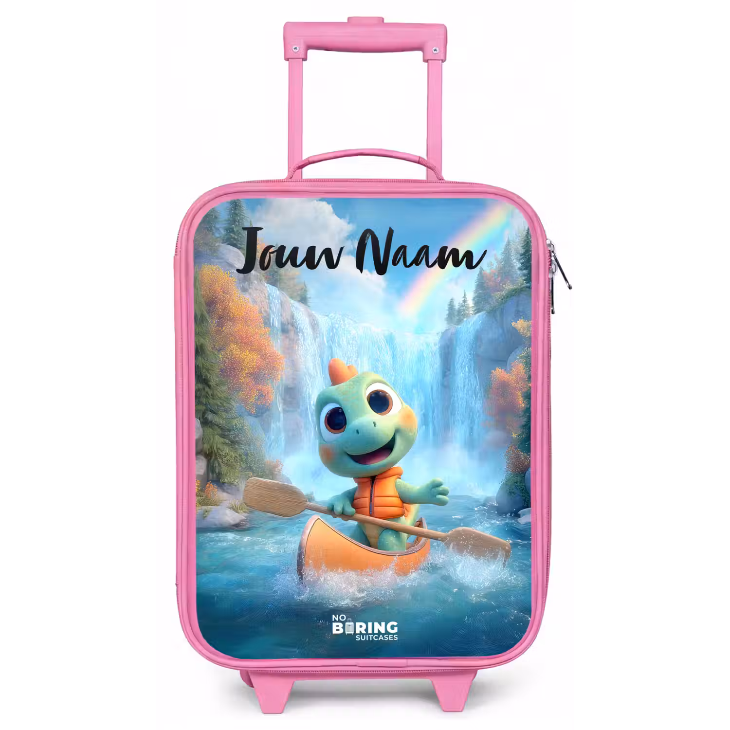 Dino - Natuur - Waterval Kinderkoffer - Roze klein -zz3dotto