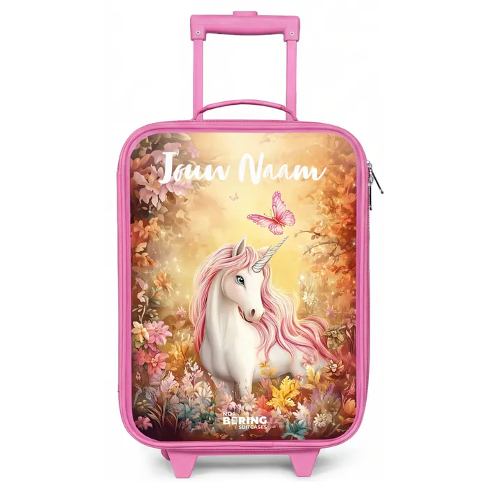 Eenhoorn - Vlinder - Roze - Manen Kinderkoffer - Roze klein -zz3dotto
