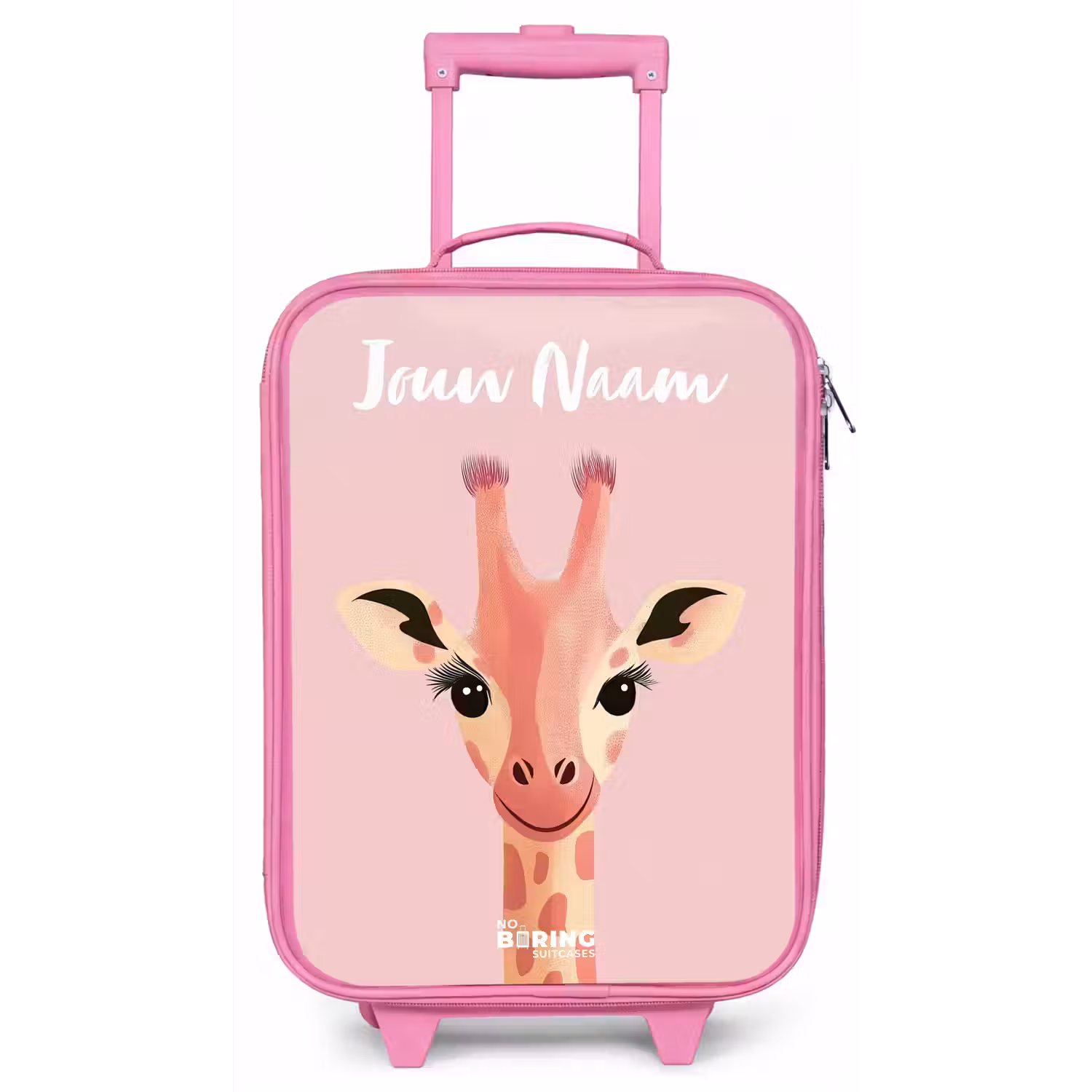 Giraffe - Wimpers - Minimalistisch - Roze Kinderkoffer - Roze klein -zz3dotto