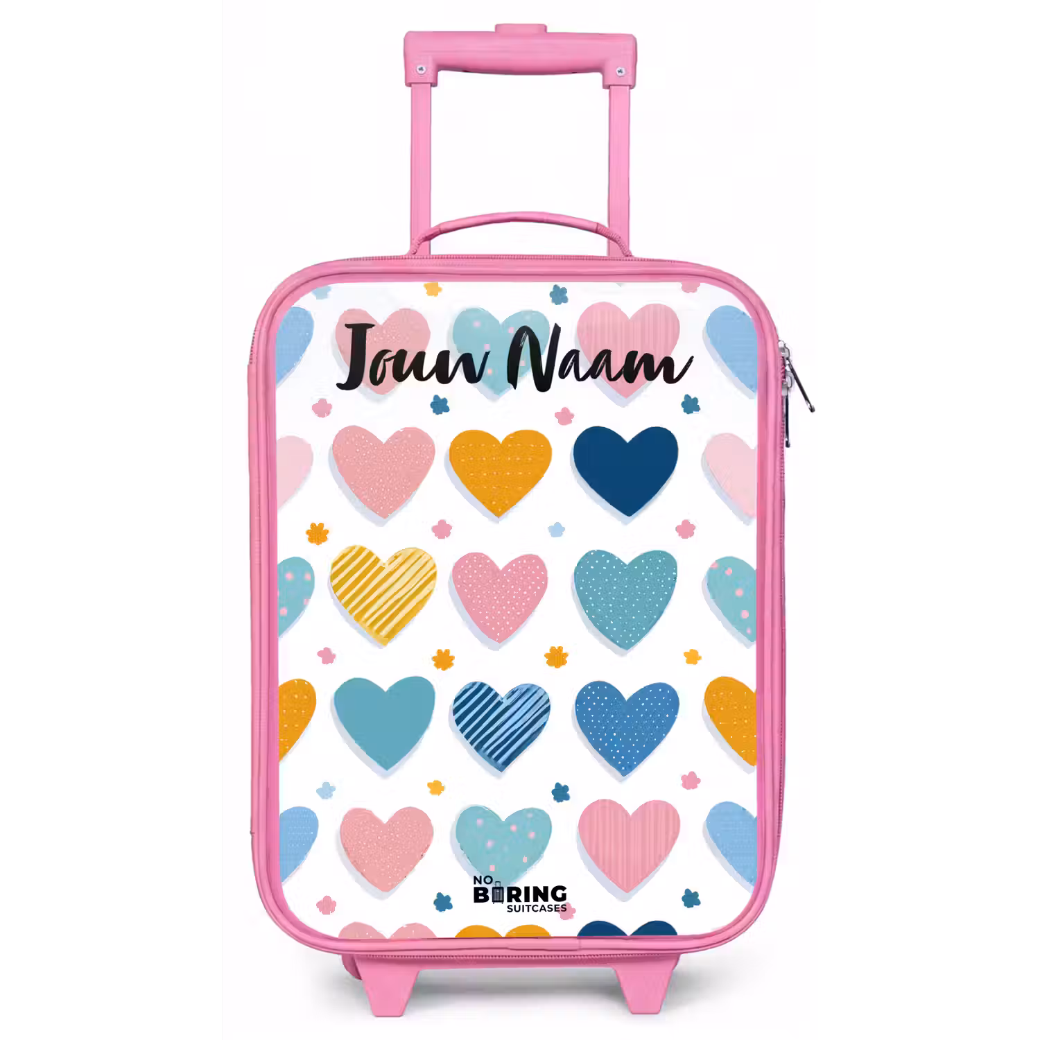 Hartjes - Pastel - Patroon Kinderkoffer - Roze klein -zz3dotto